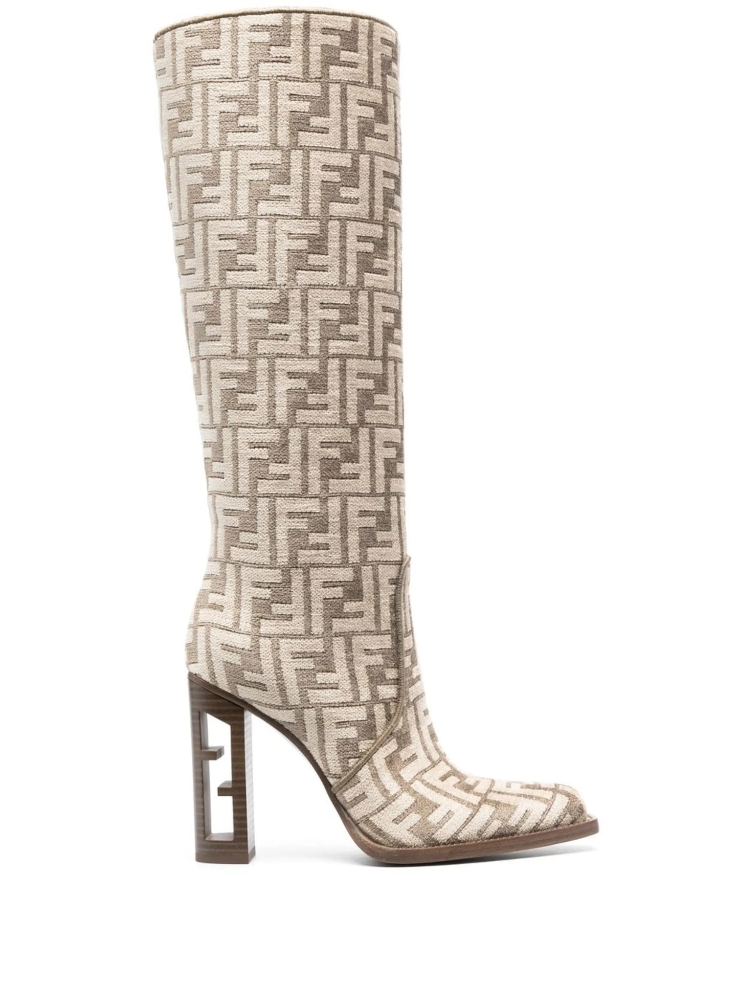 FF-print knee-length boots