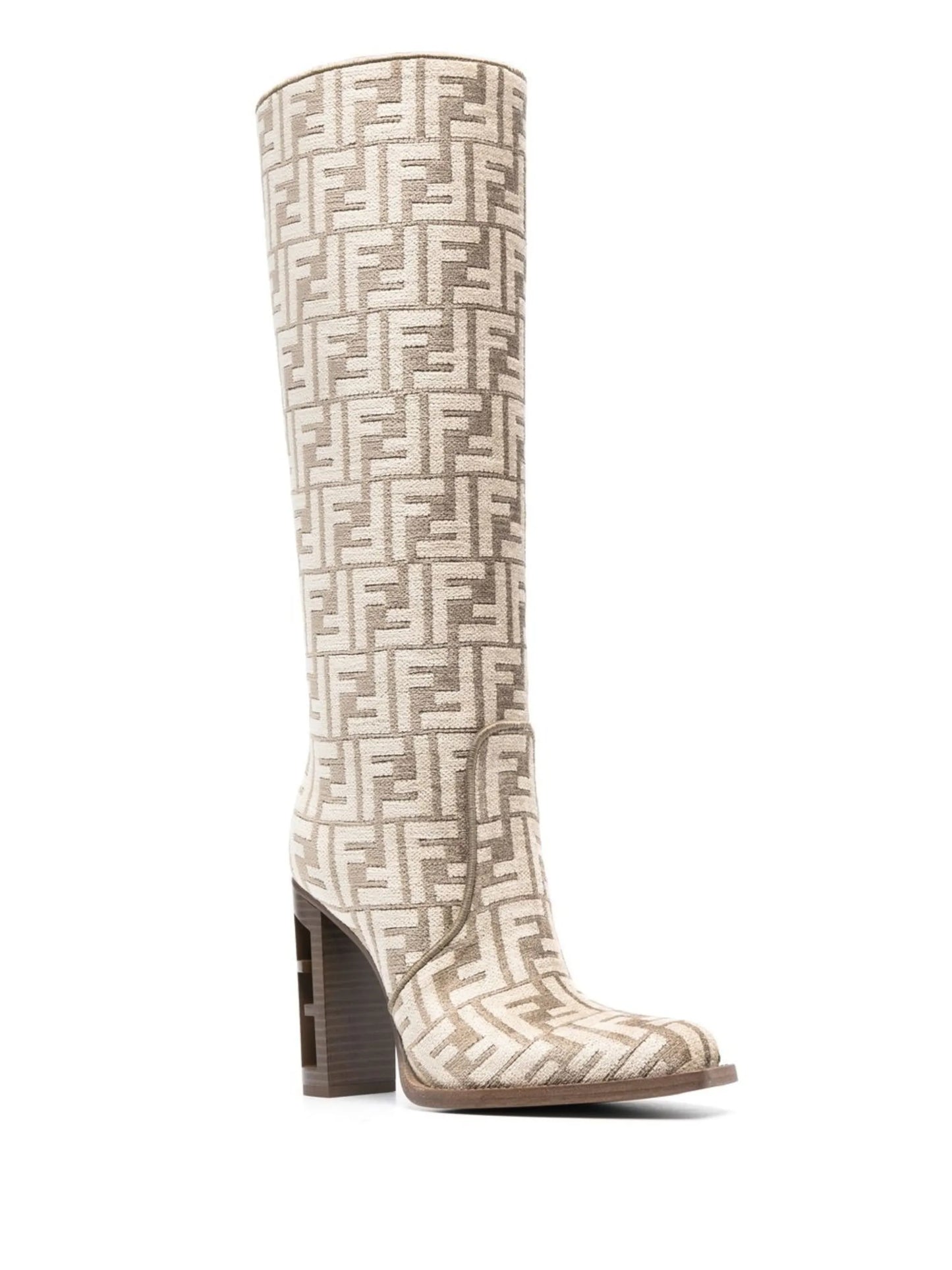 FF-print knee-length boots