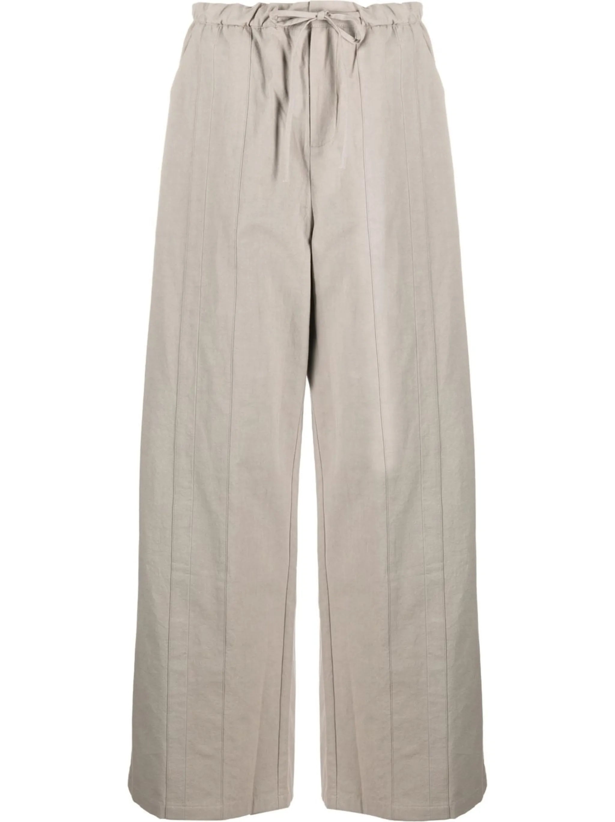 straight-leg tied-waist trousers