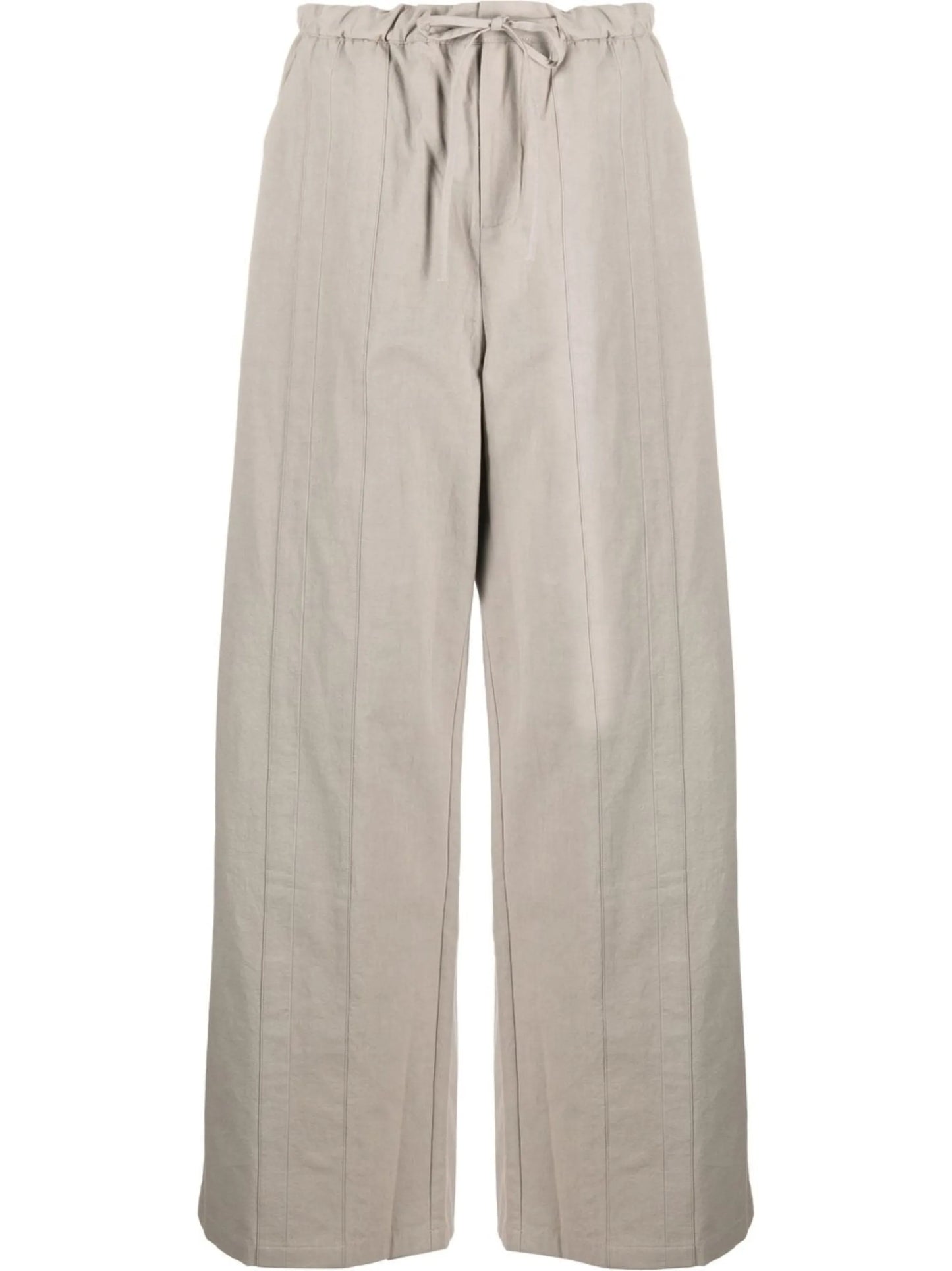 straight-leg tied-waist trousers