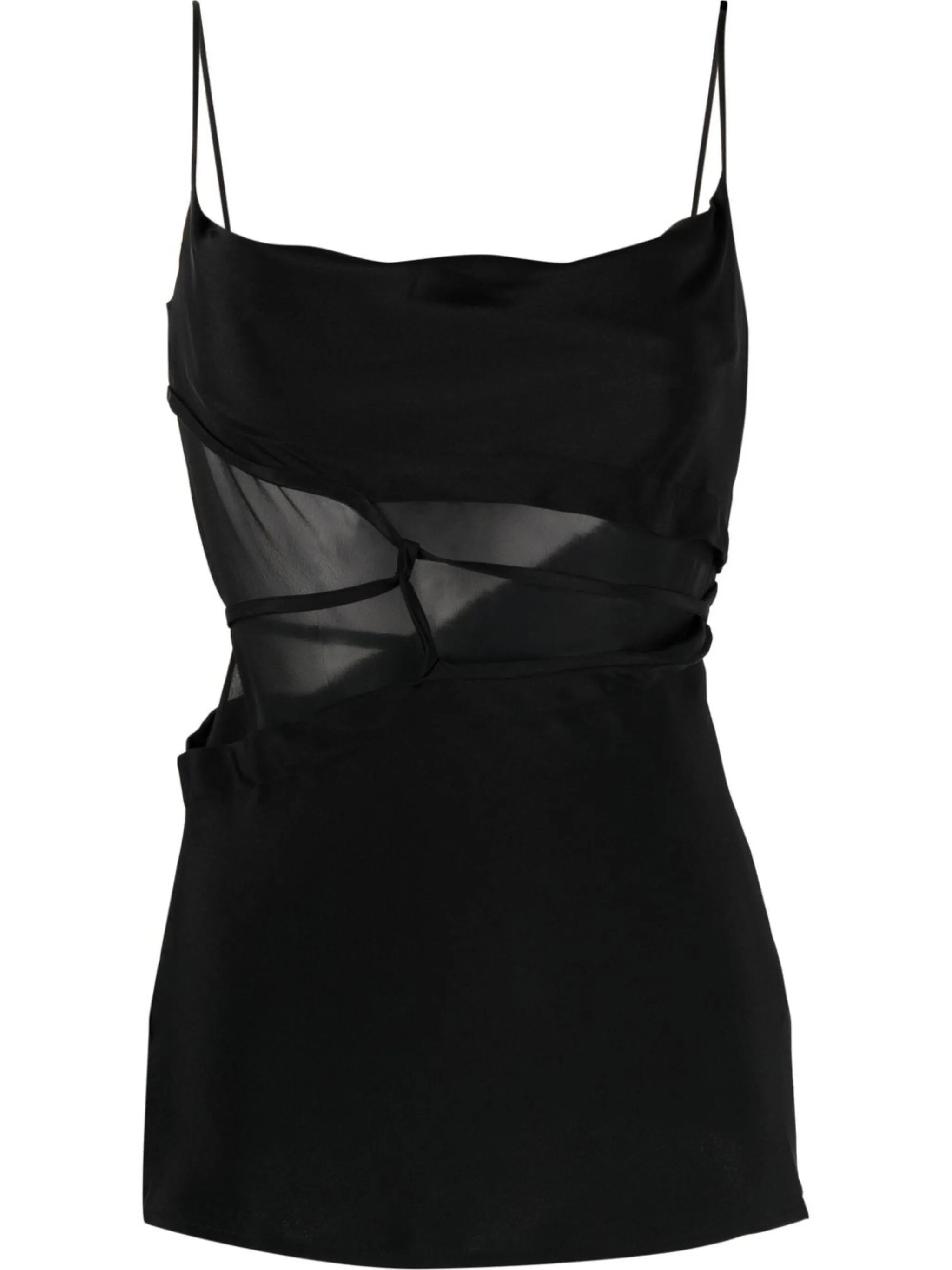sheer-panel sleeveless top