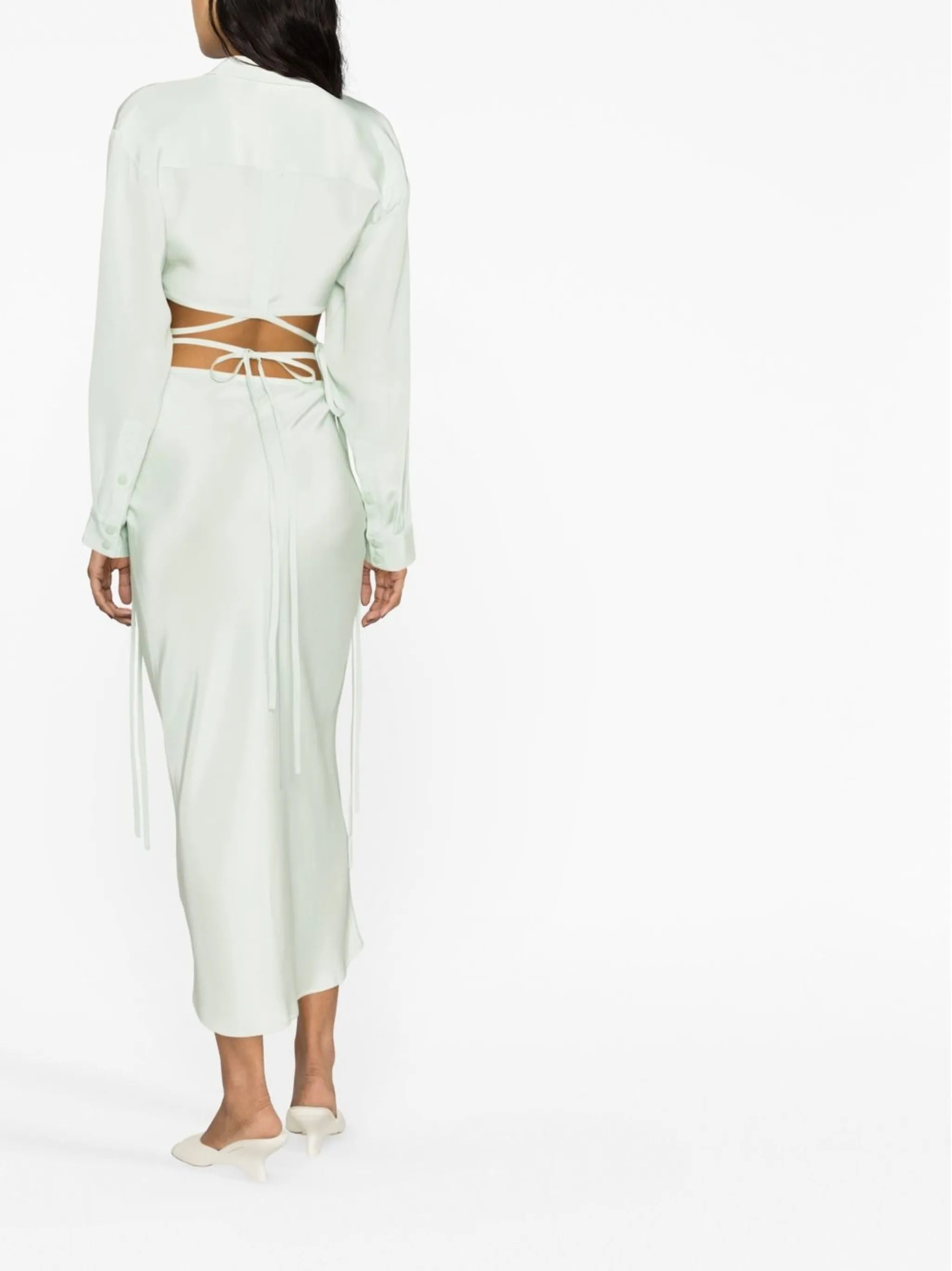 Loophole cut-out midi skirt