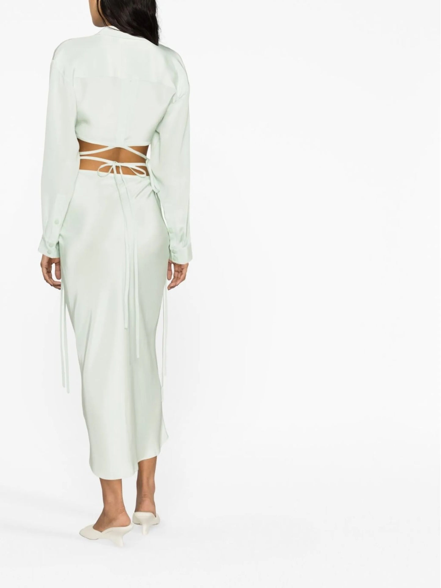 Loophole cut-out midi skirt