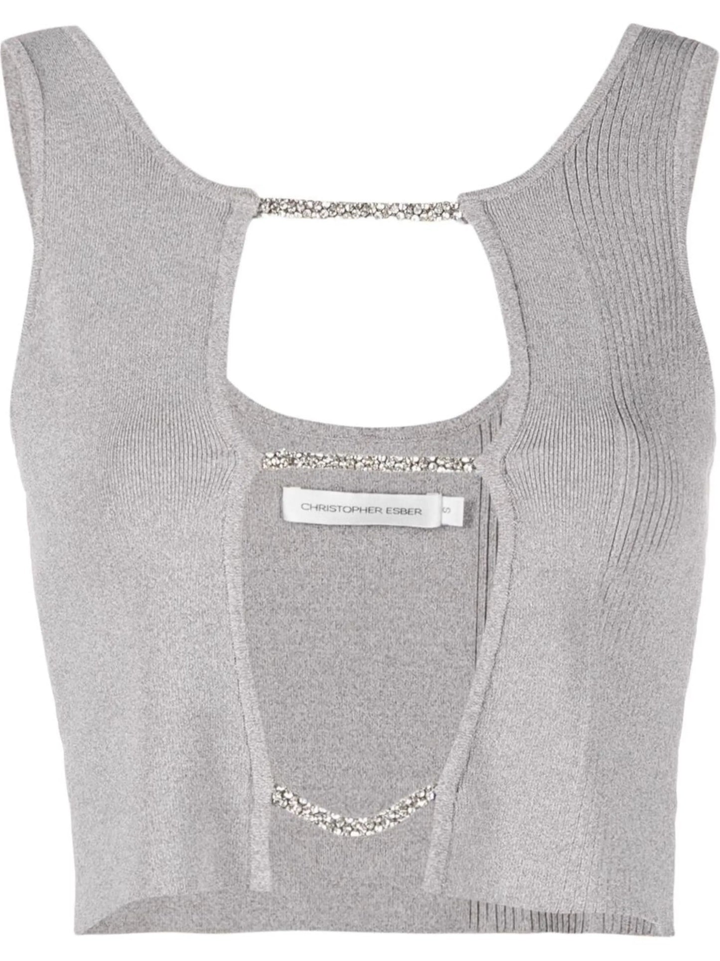 crystal-embellished knitted tank top