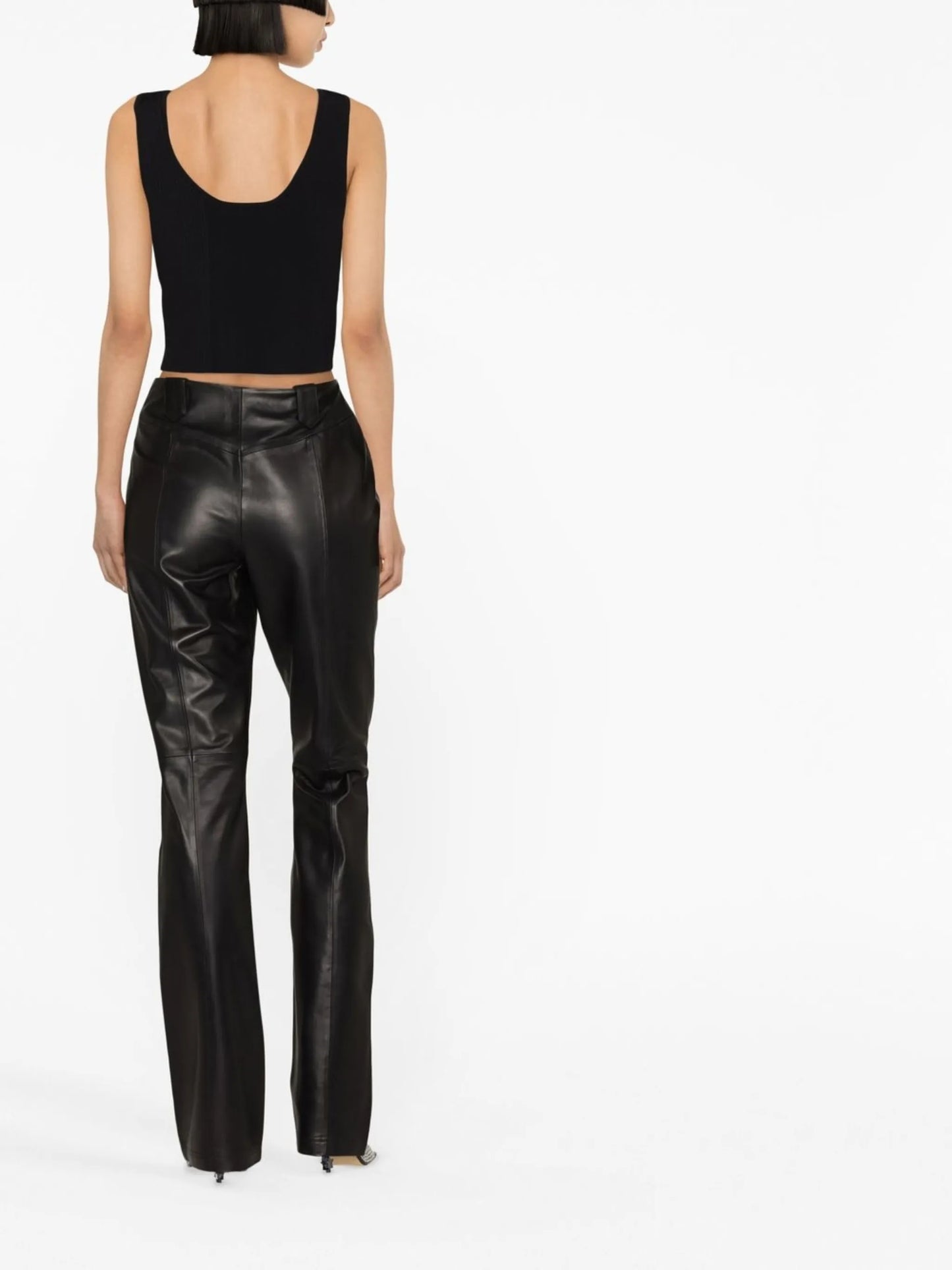 Ronnie high-waisted leather trousers