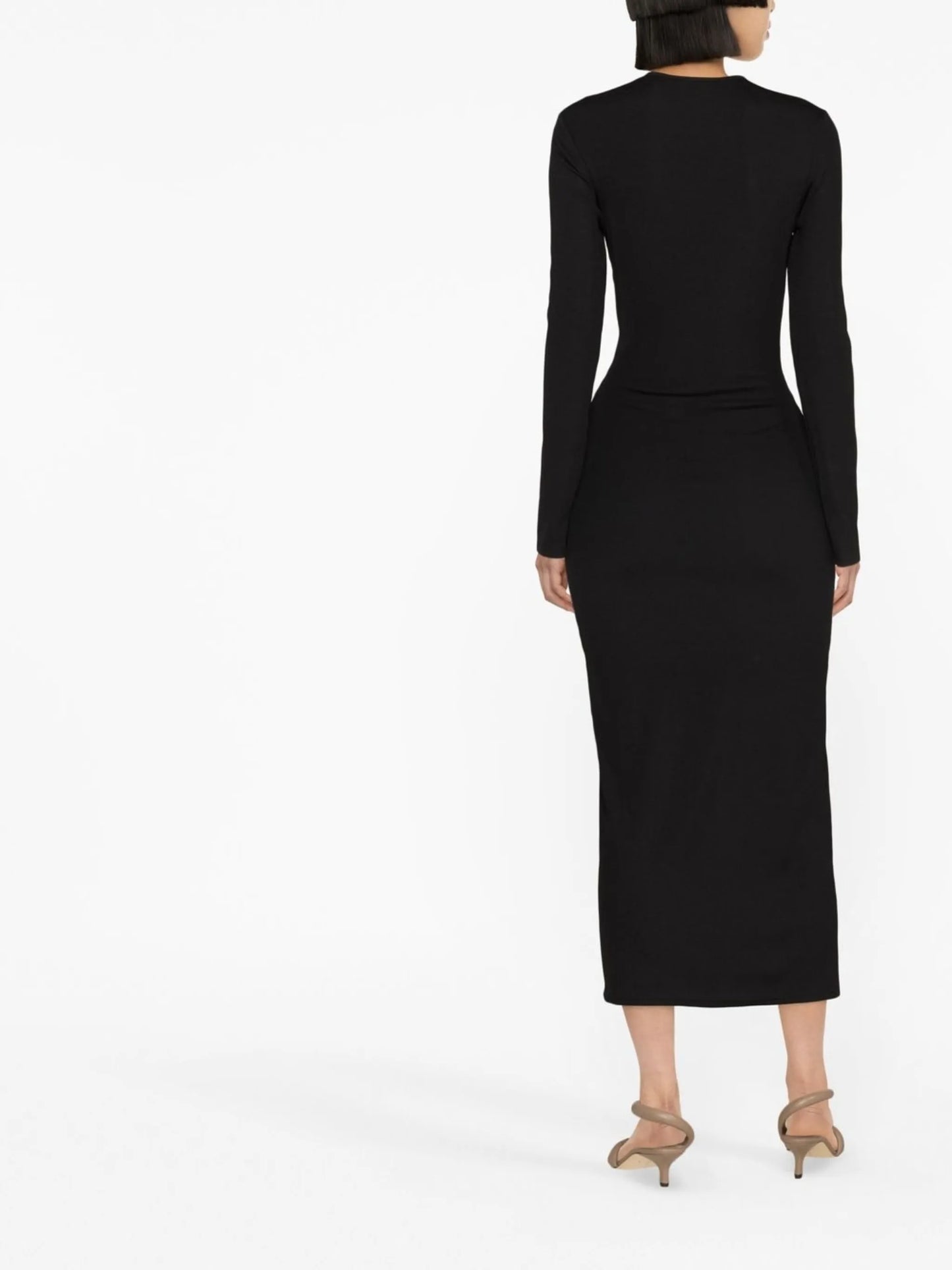 cut-out detail long-sleeve dress