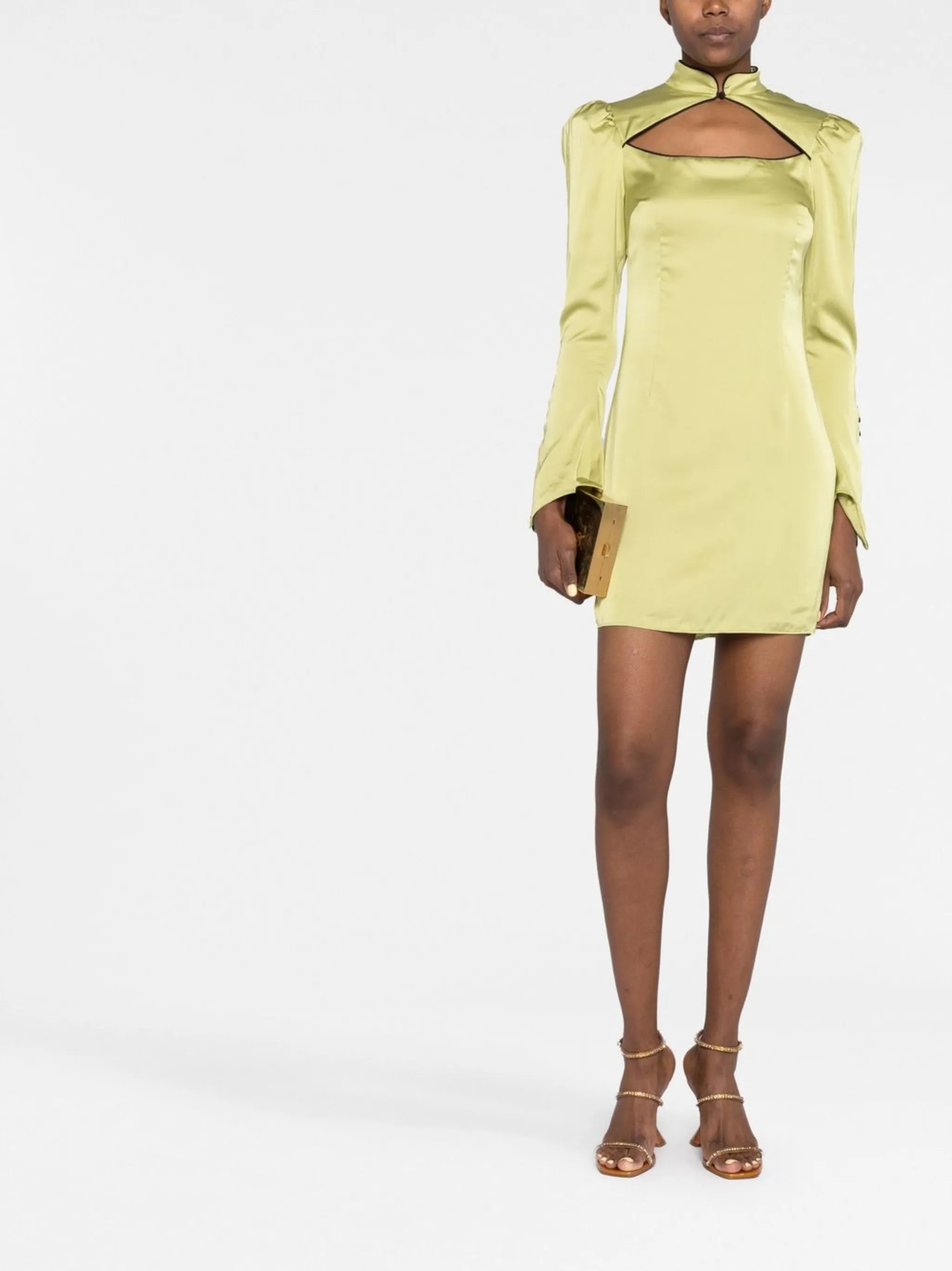 Vinyl cut-out mini dress