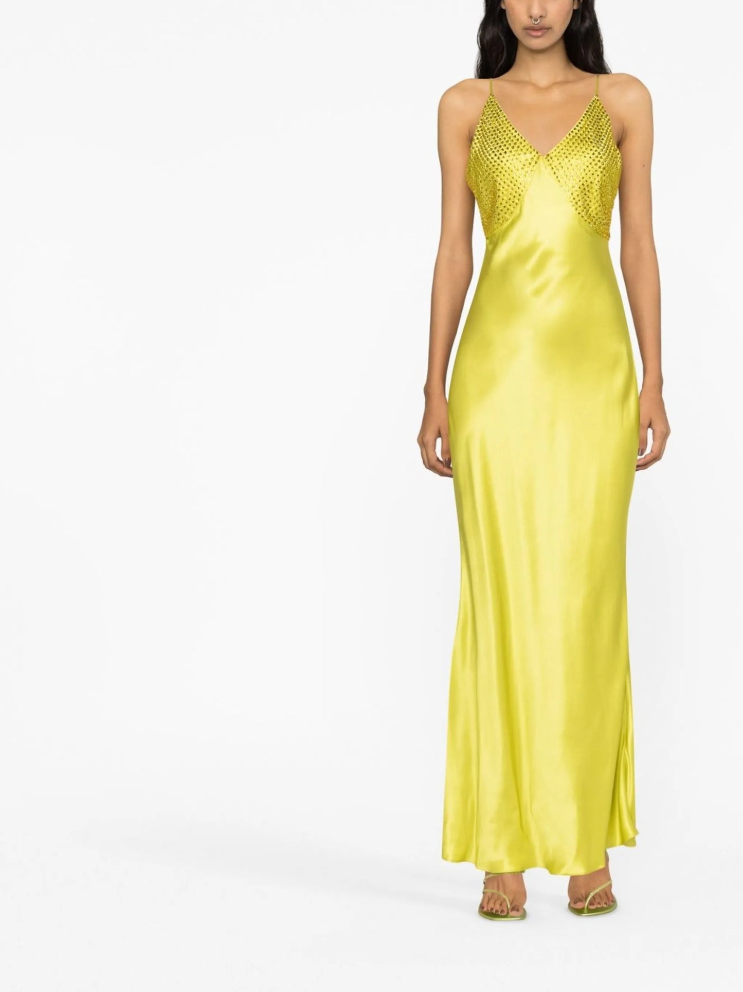 Moody crystal silk maxi dress