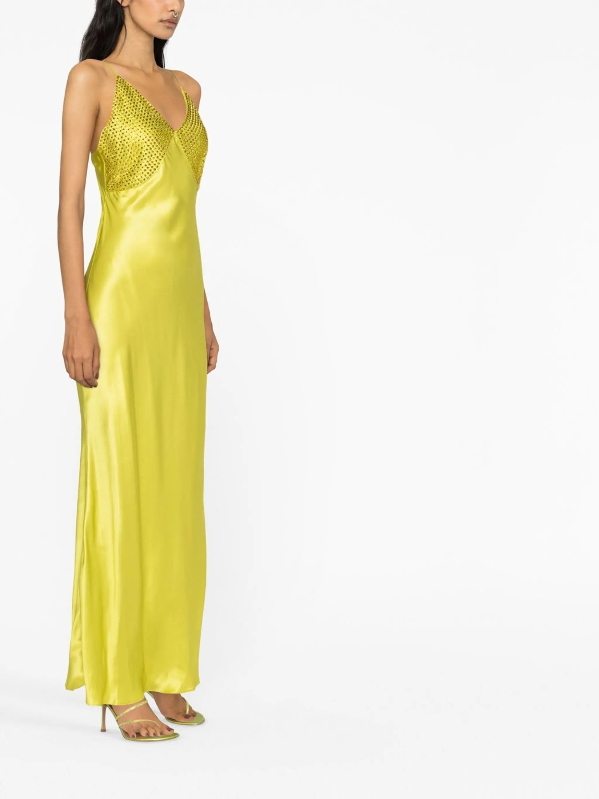 Moody crystal silk maxi dress