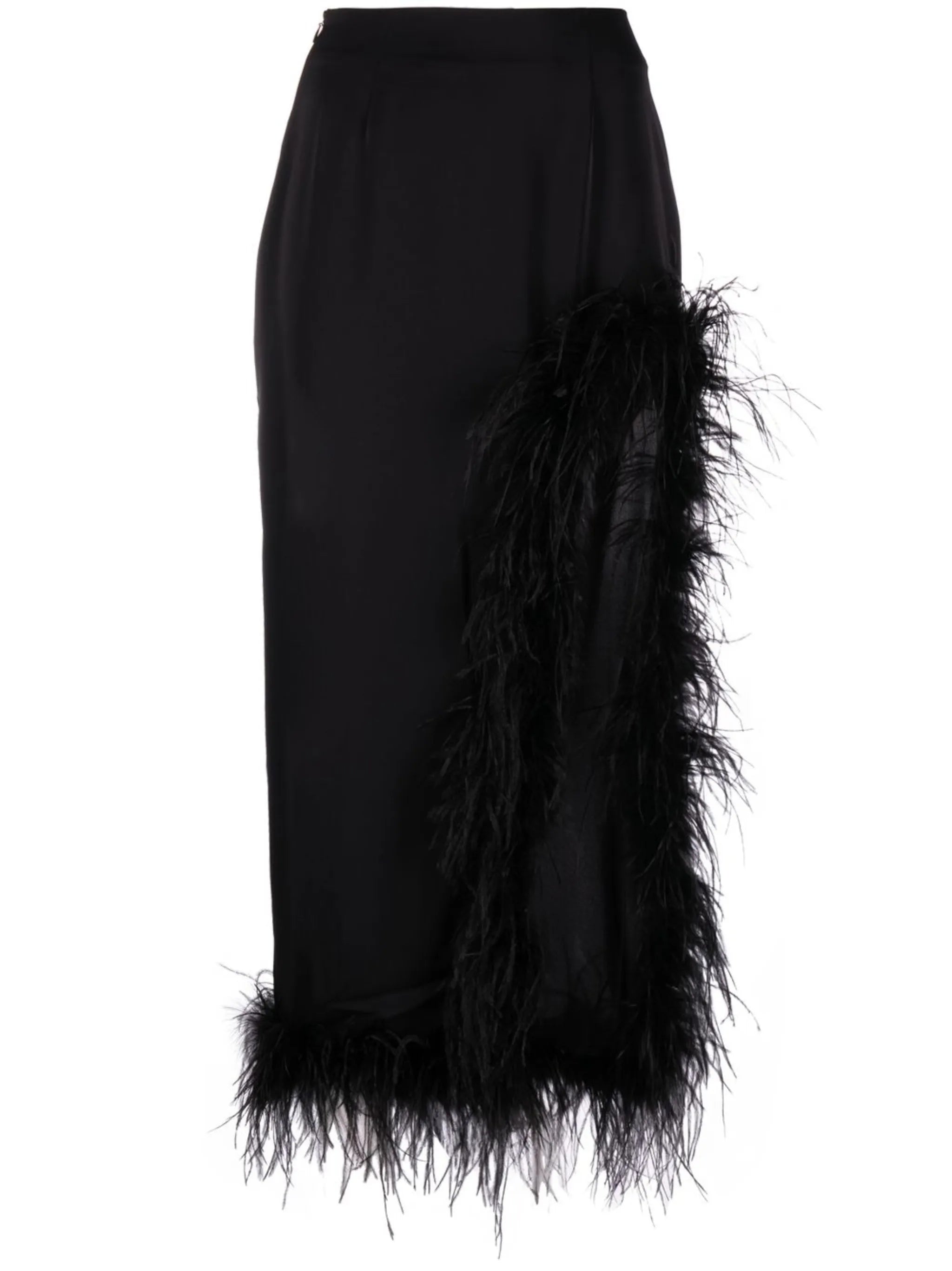 Lulu feather-trimmed skirt