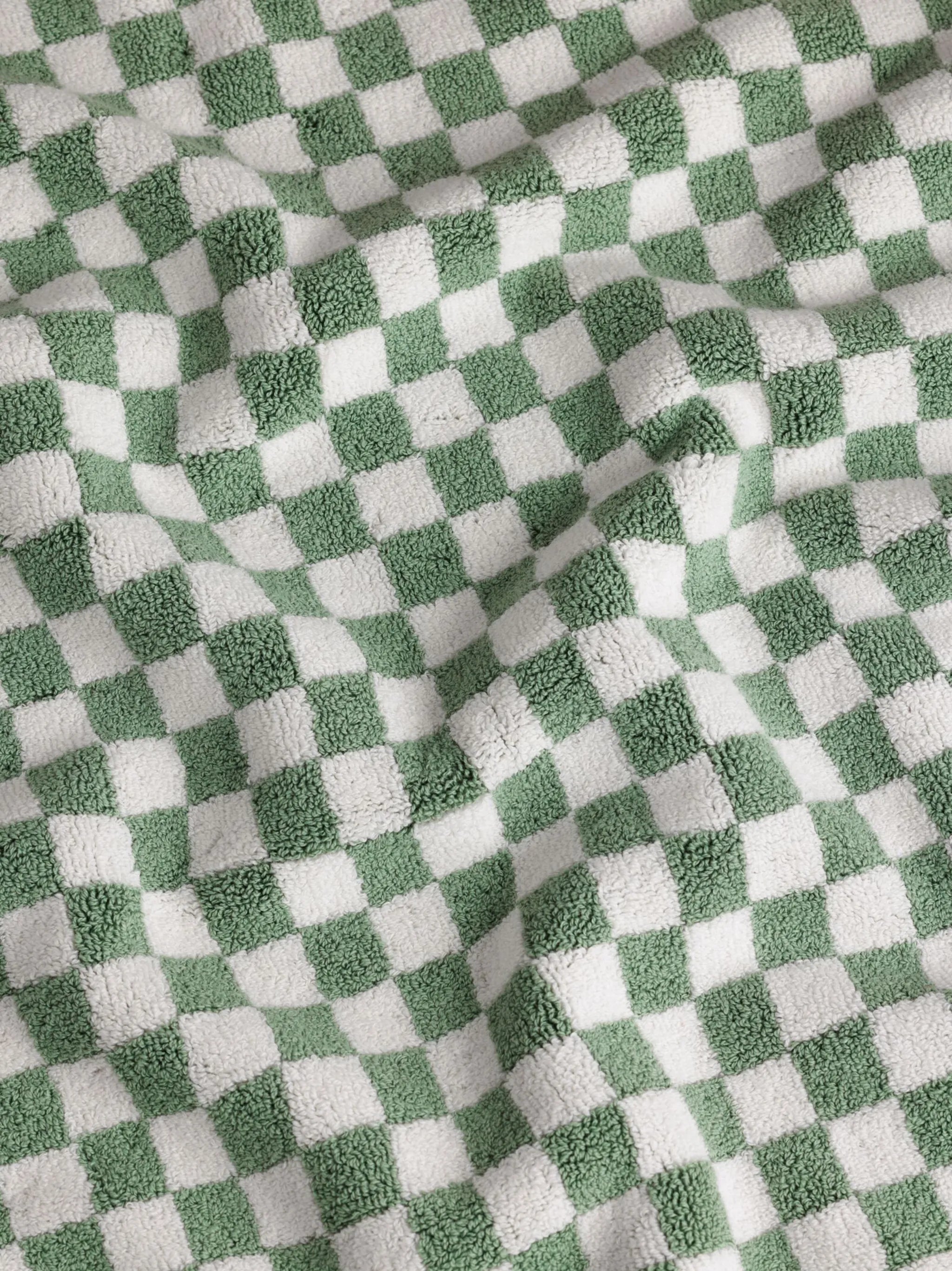 checkerboard-print organic cotton towel