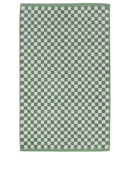 checkerboard-print organic cotton towel