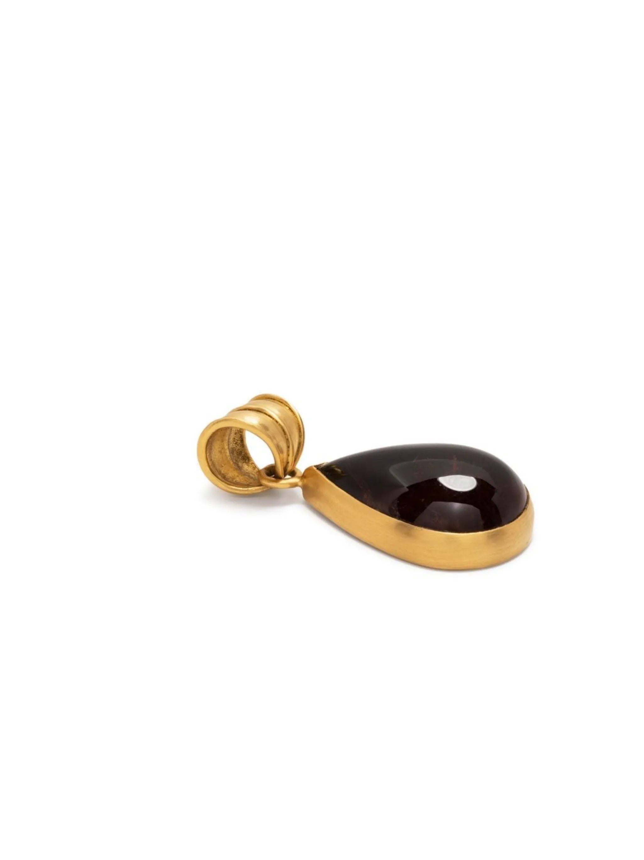 22kt yellow gold Tear tourmaline pendant