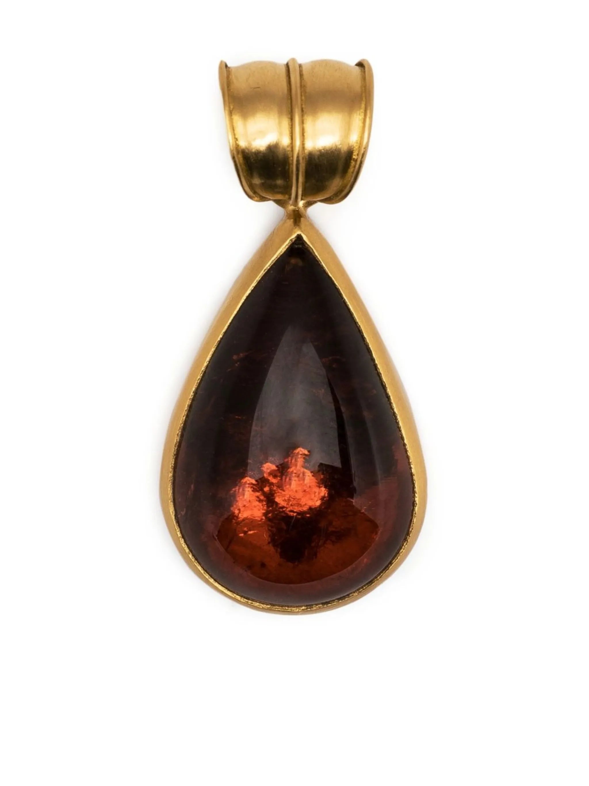 22kt yellow gold Tear tourmaline pendant