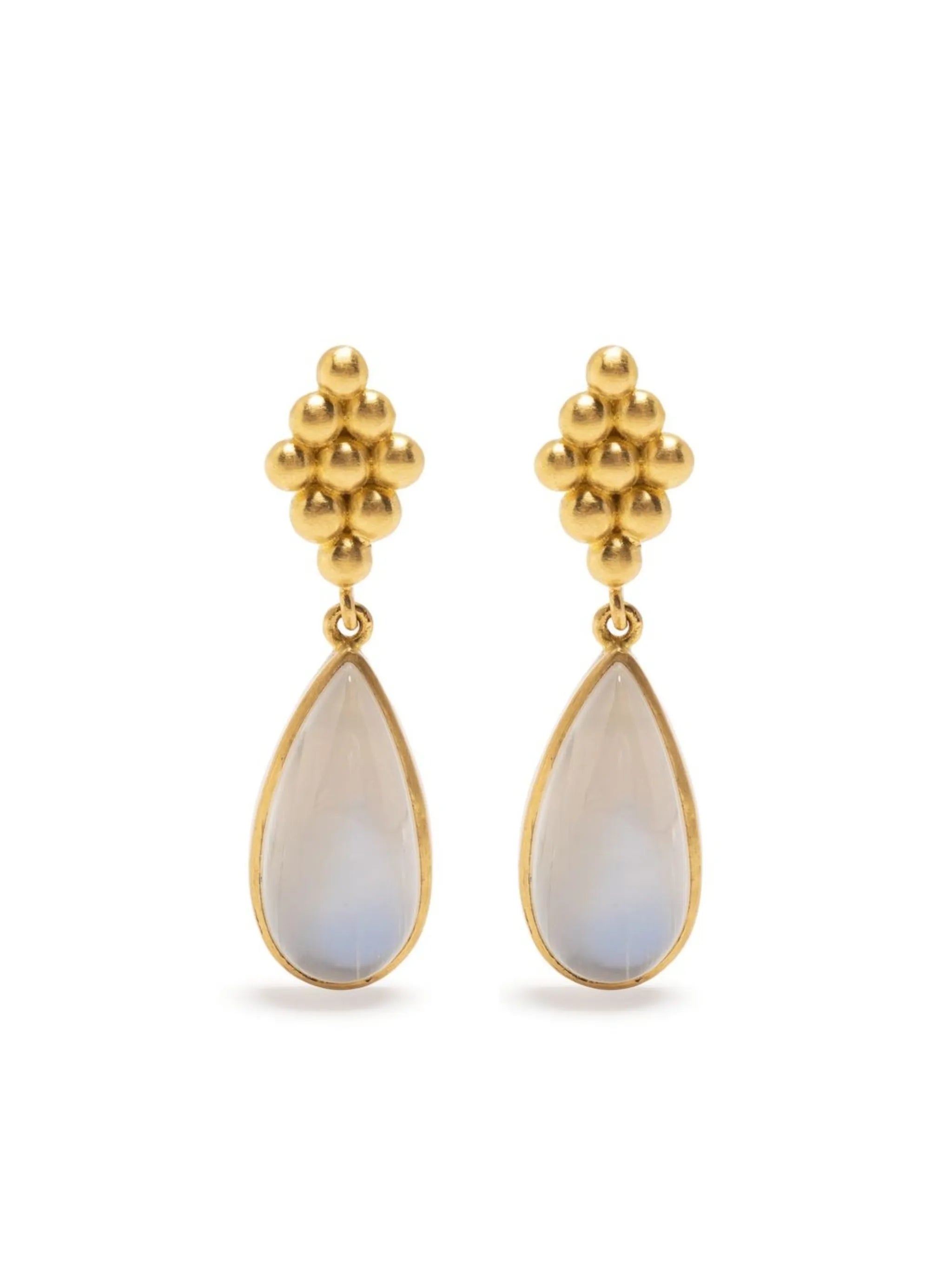 22kt yellow gold Nona large moonstone drop earrings