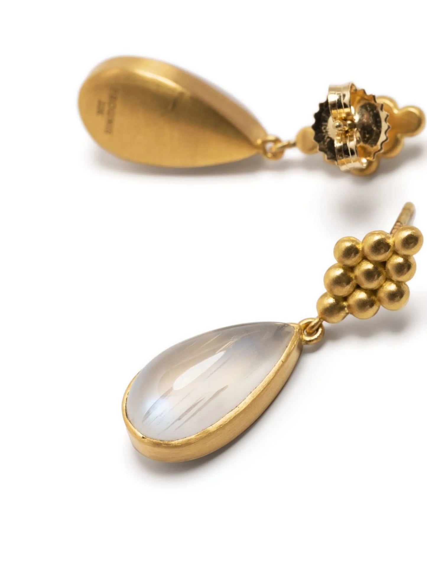 22kt yellow gold Nona large moonstone drop earrings