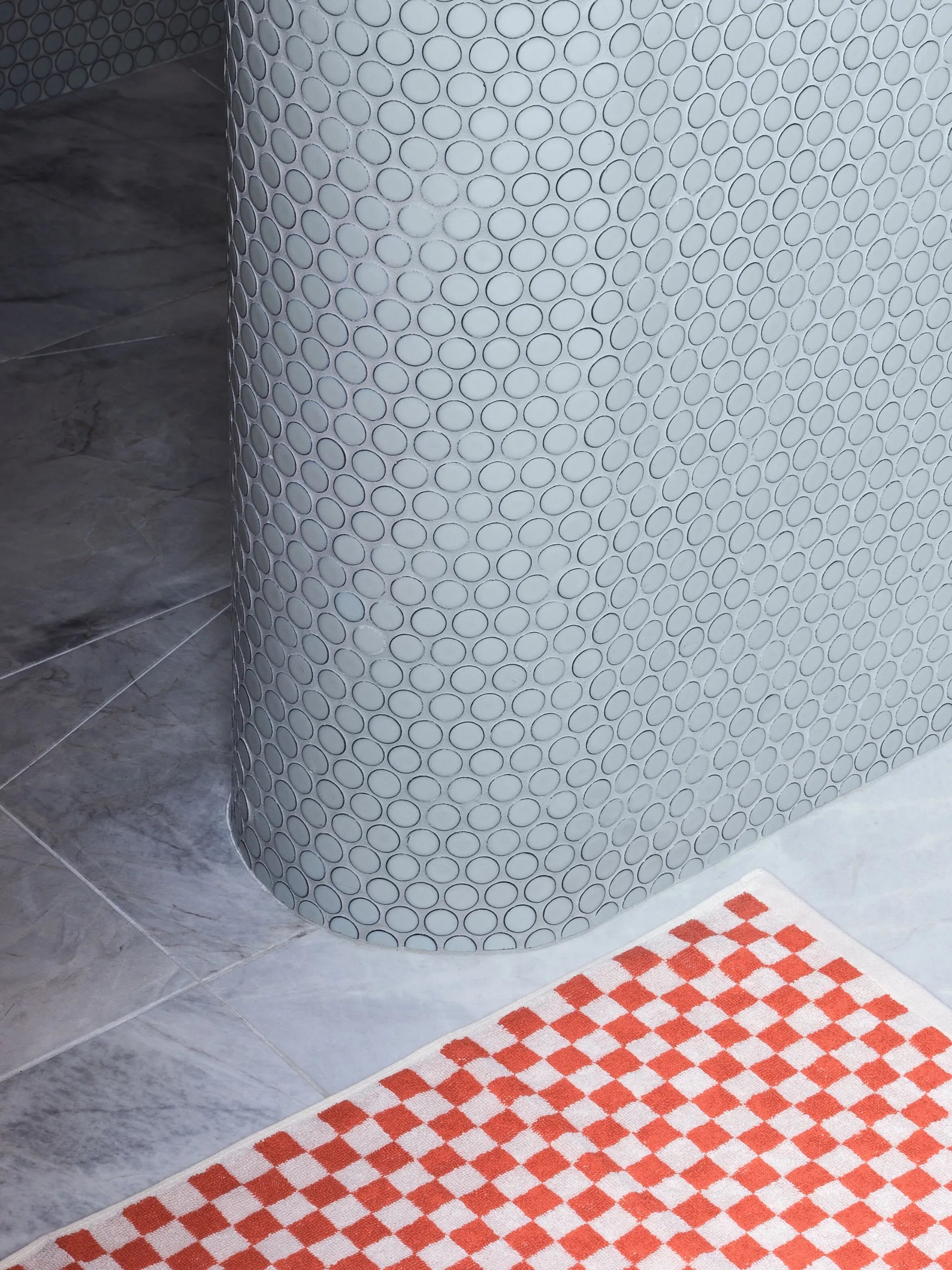 Paloma checkerboard-print bath mat