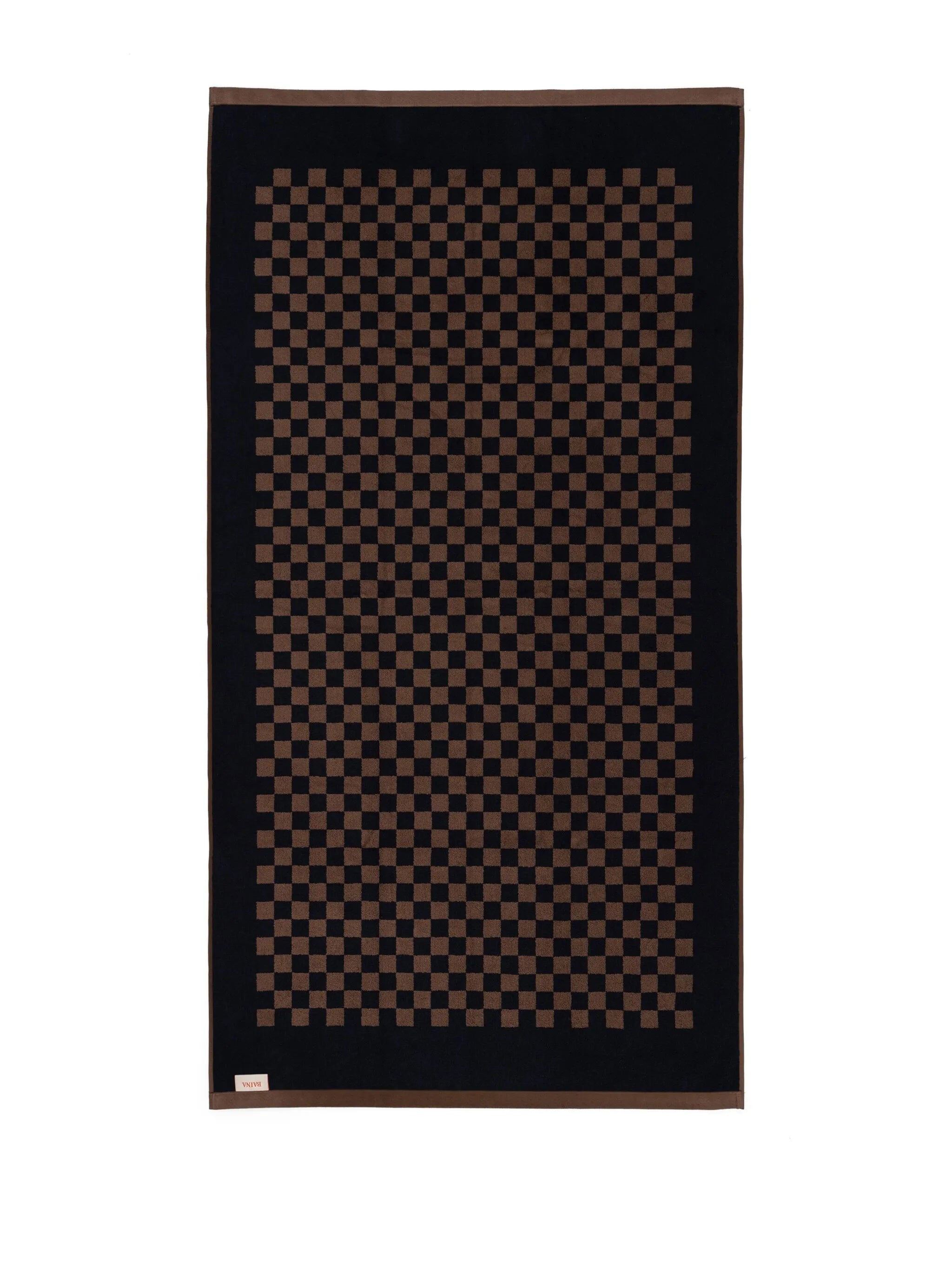 checkerboard-print organic cotton towel set