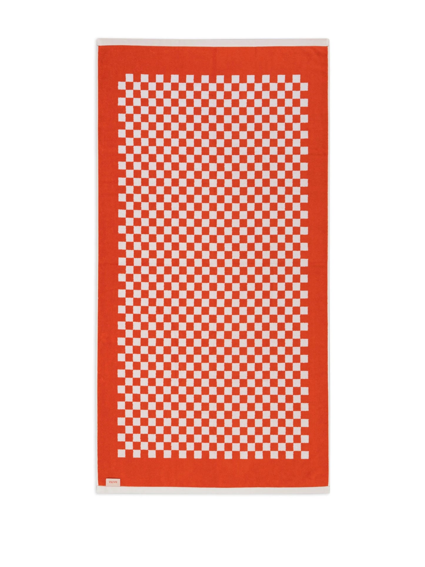 checkerboard-print organic cotton towel set