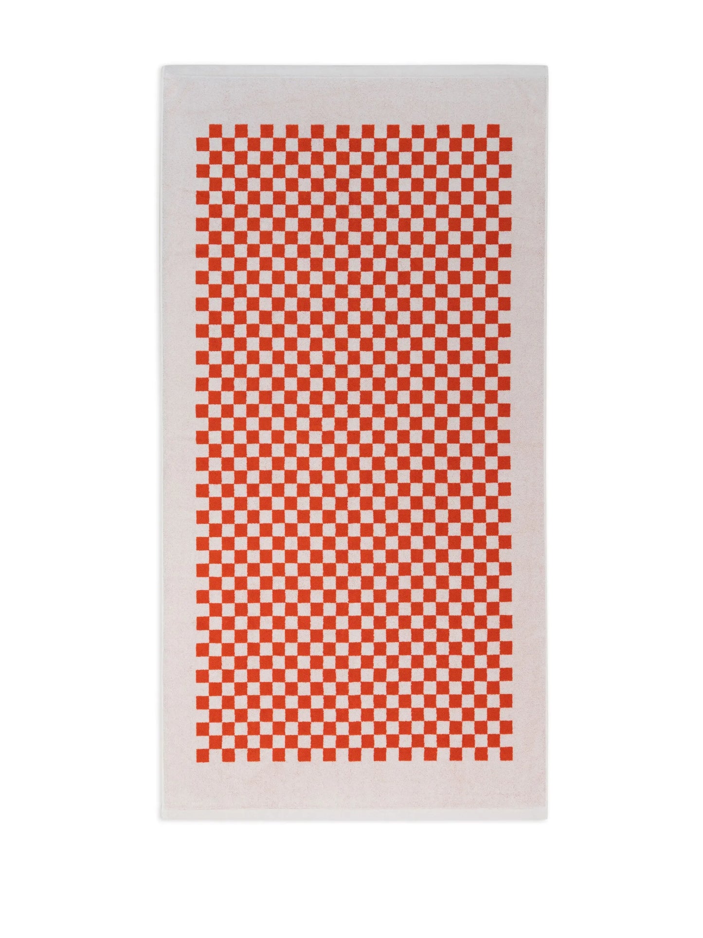 checkerboard-print organic cotton towel set