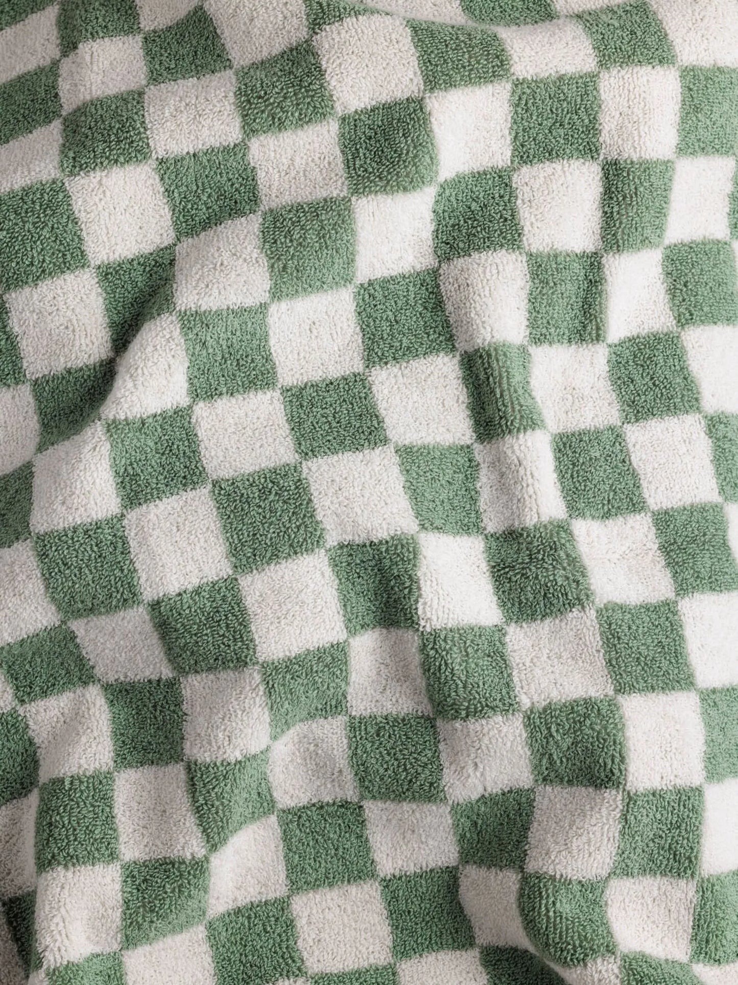 checkerboard-print organic cotton towel set