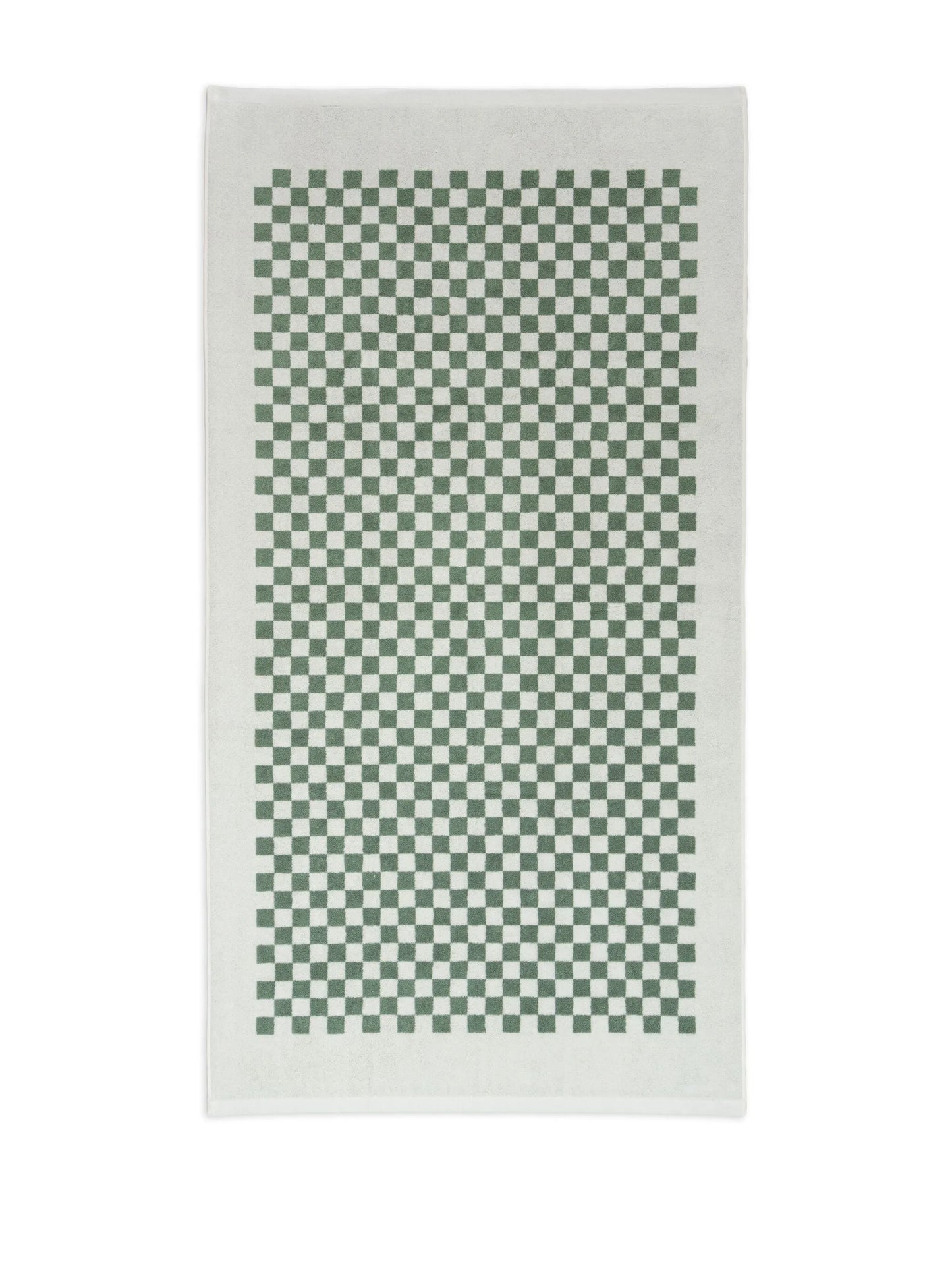 checkerboard-print organic cotton towel set