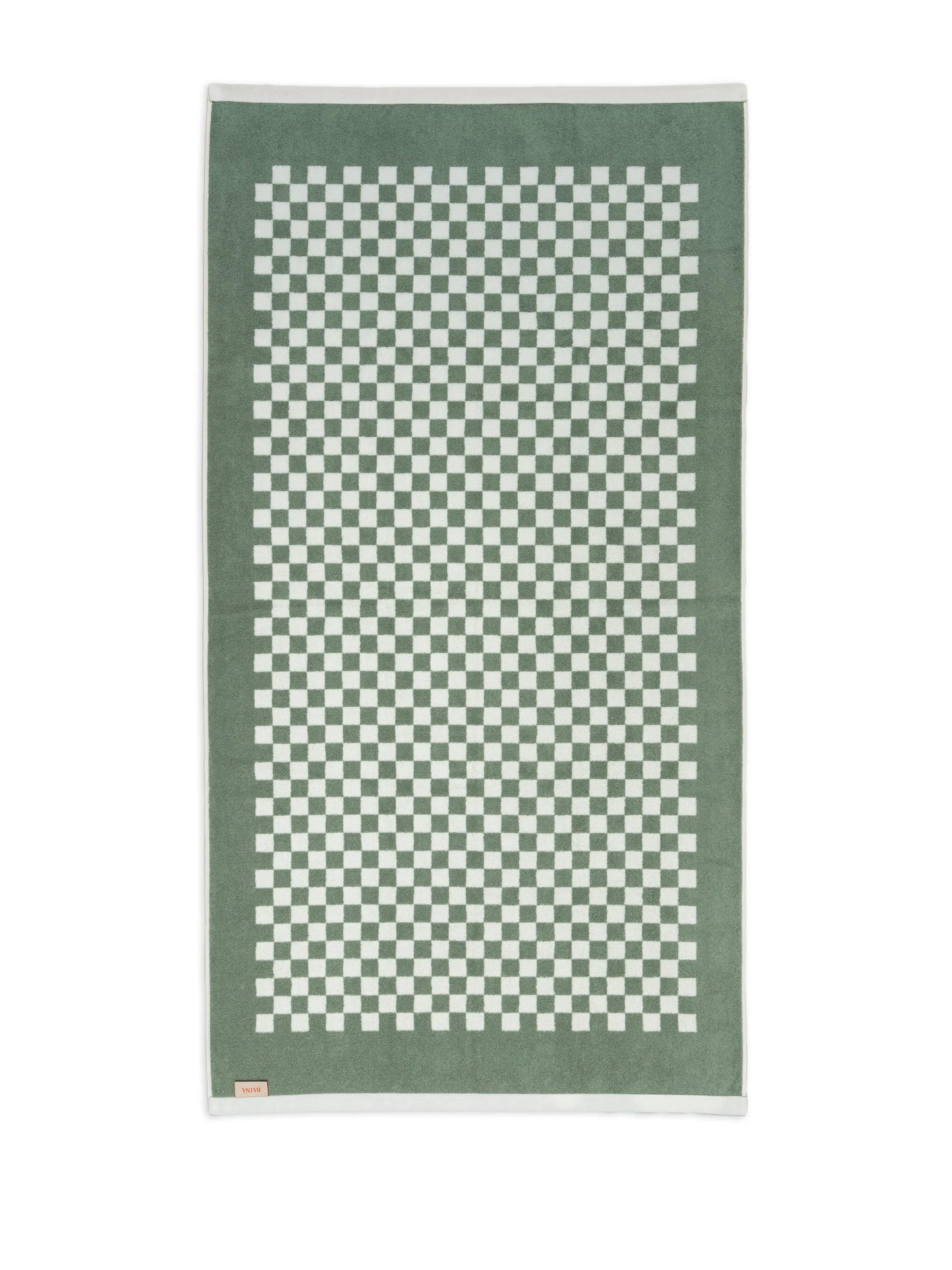 checkerboard-print organic cotton towel set
