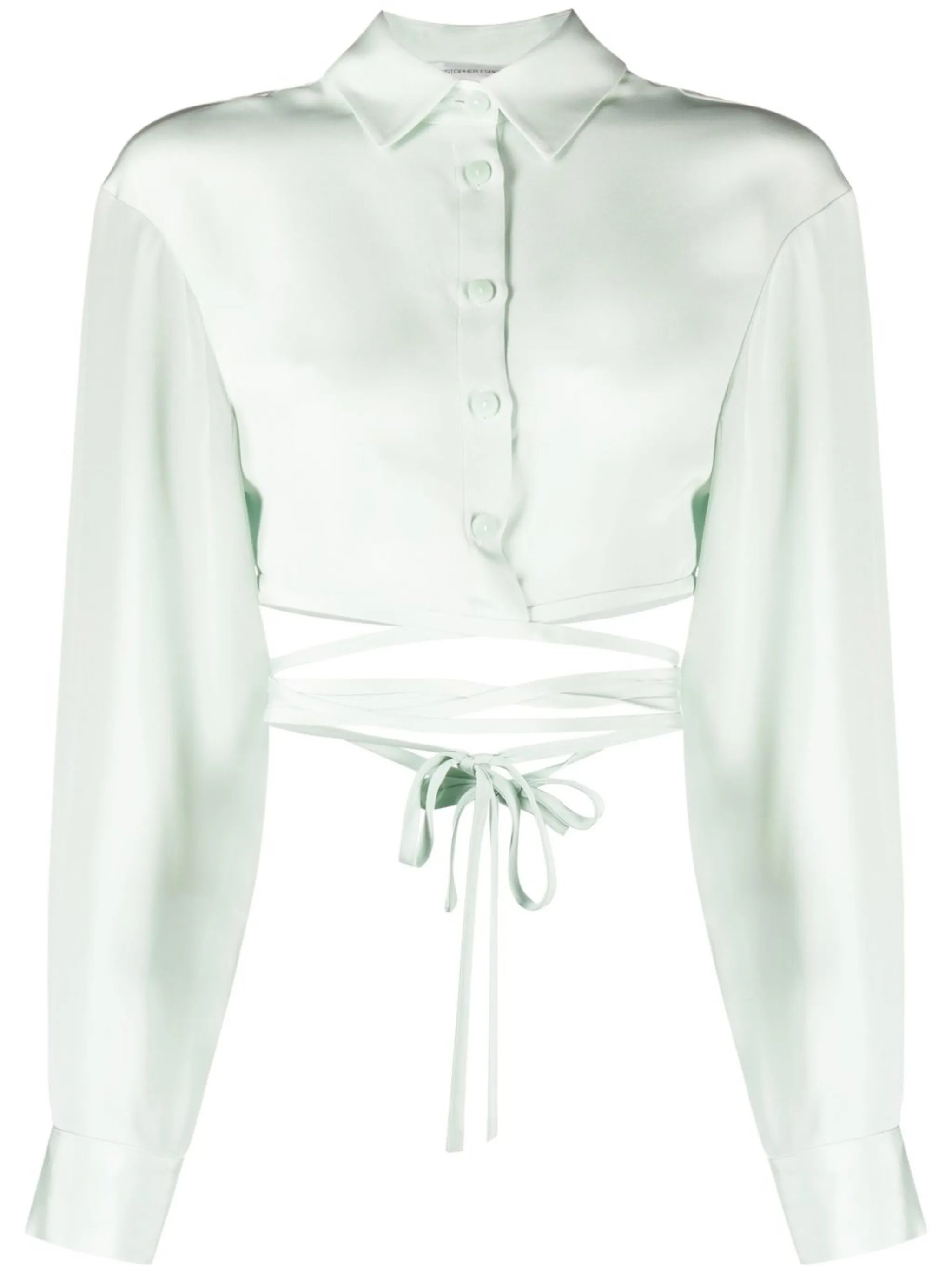 tie-fastening silk shirt