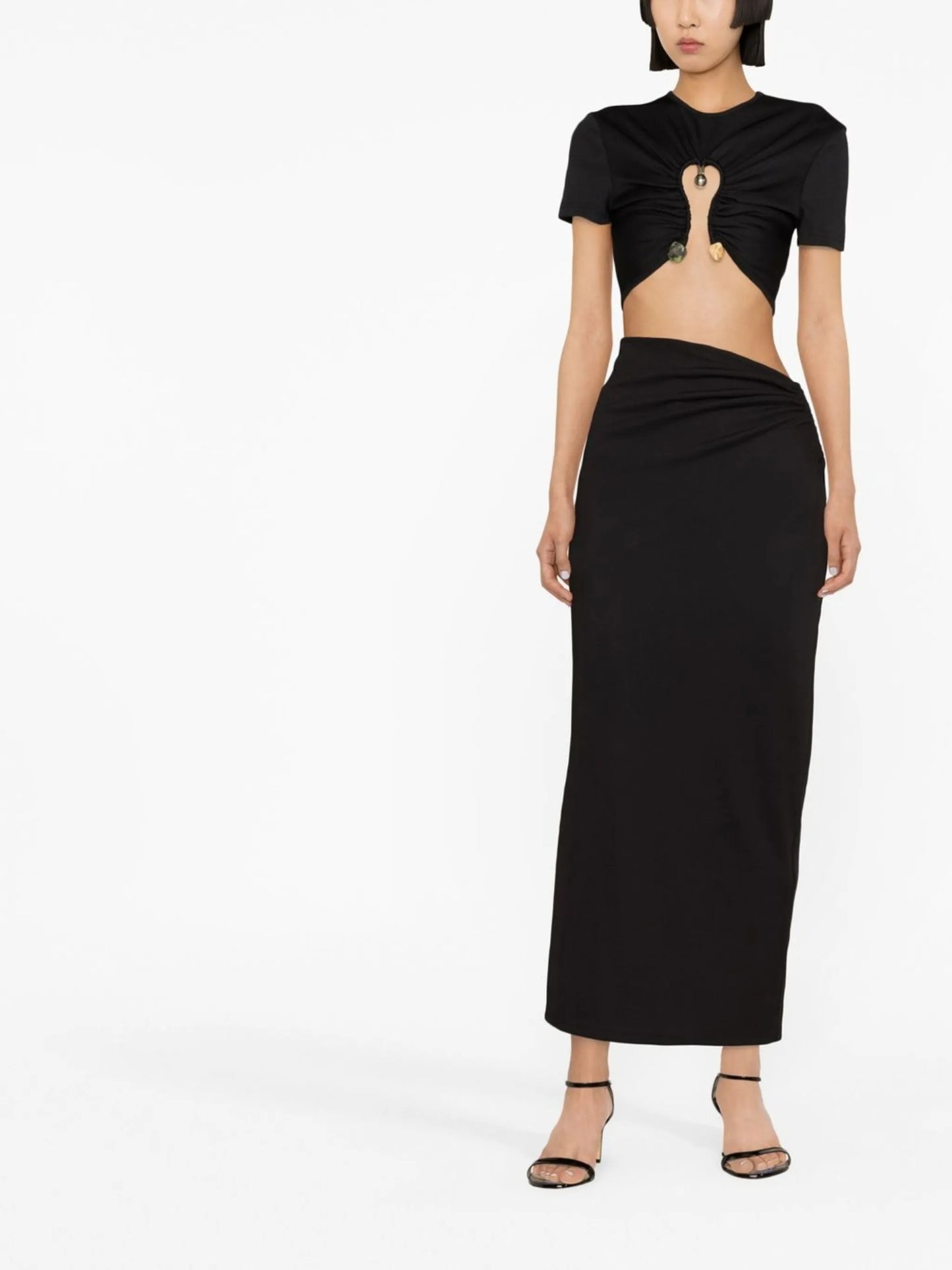 ruched quartz crop top