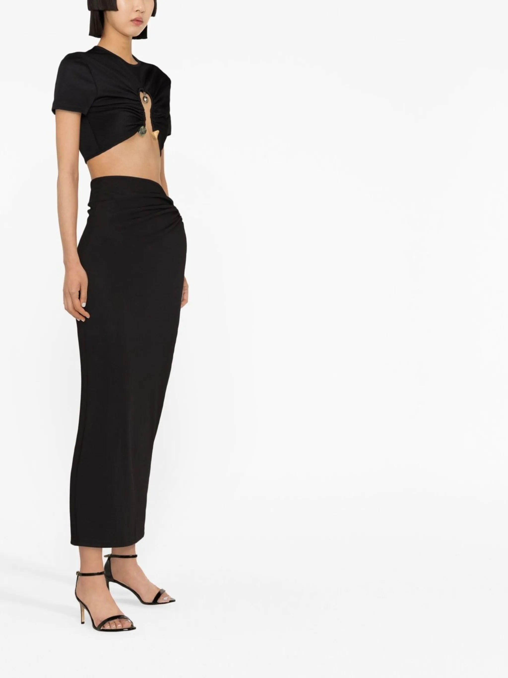 ruched quartz crop top