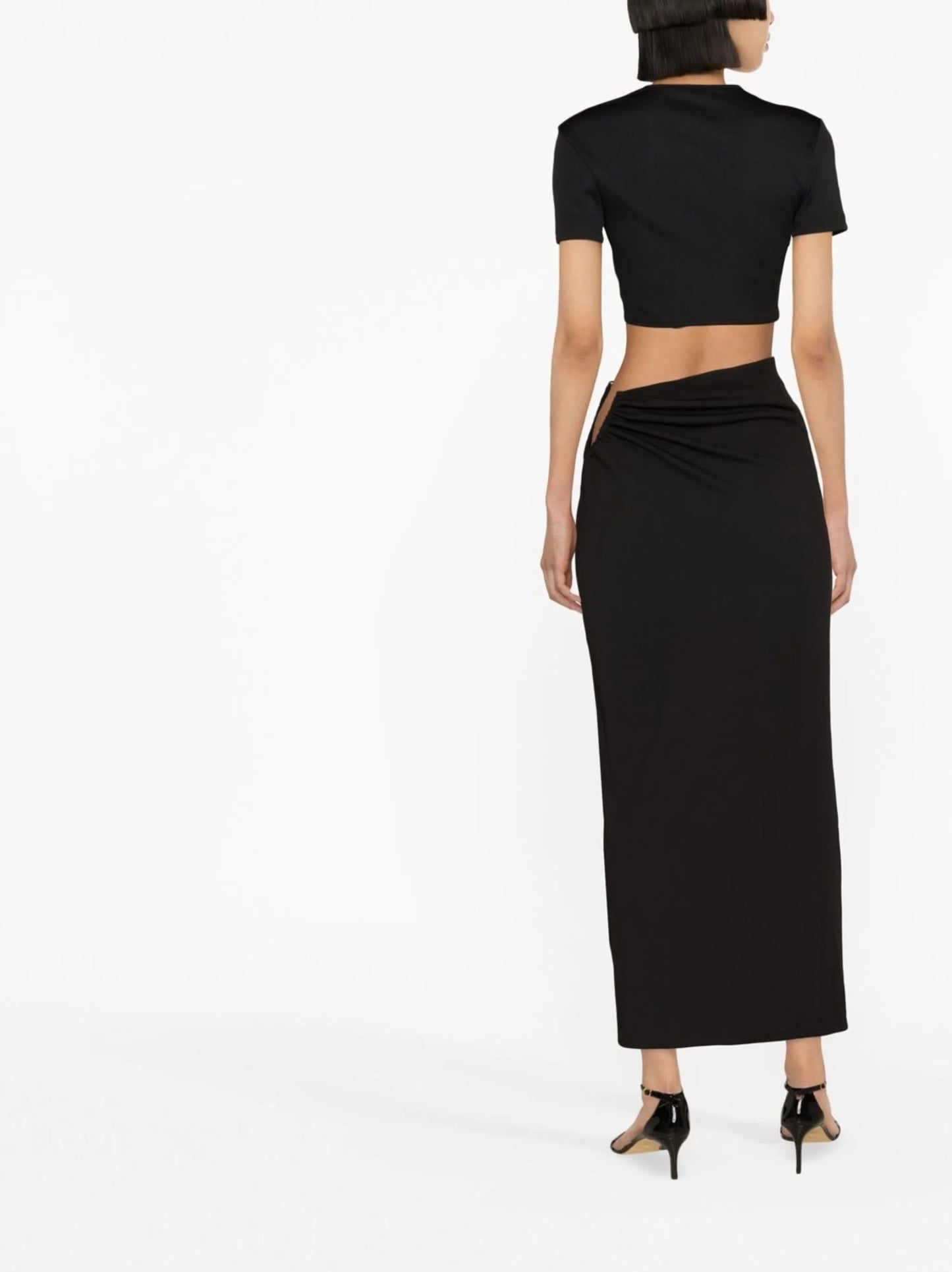 ruched quartz crop top