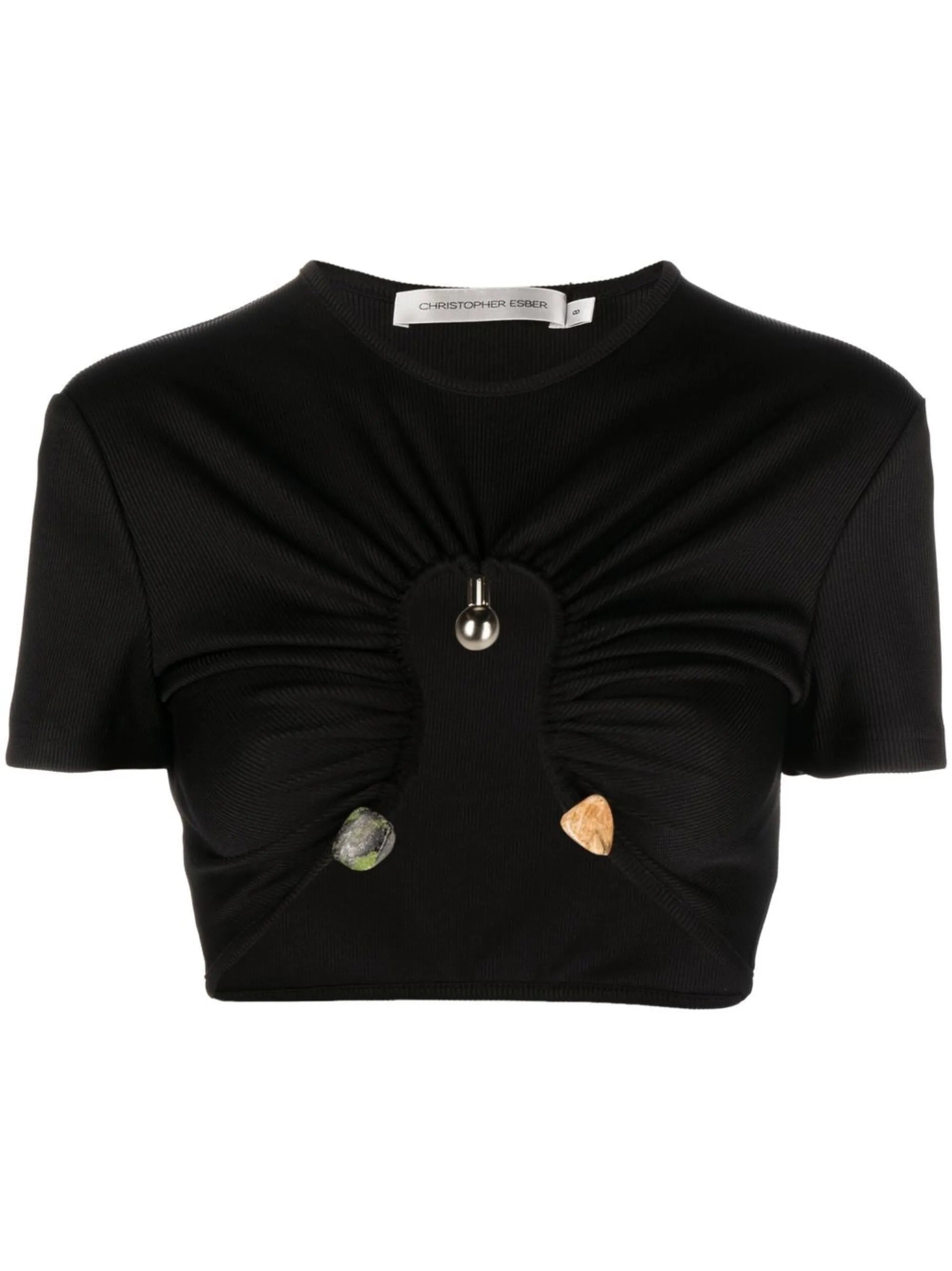 ruched quartz crop top
