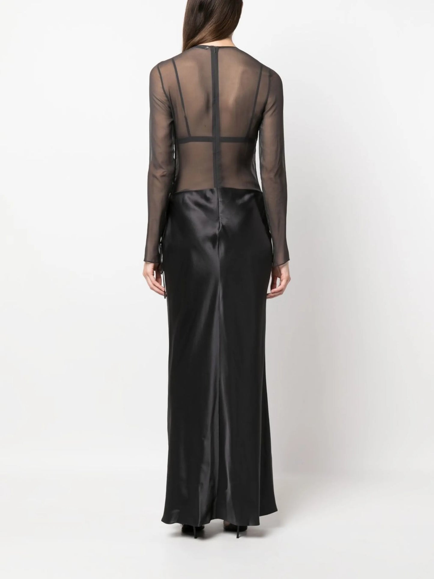sheer torso floor-length dress