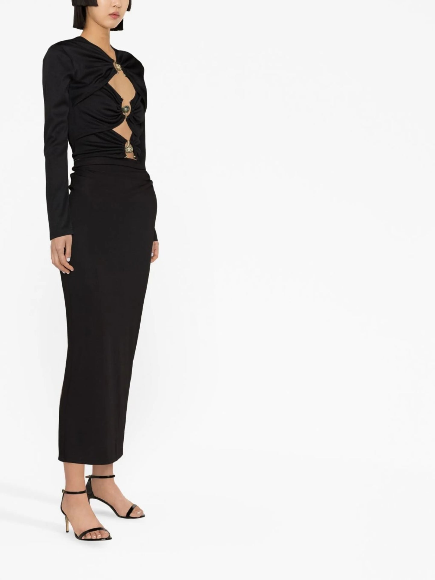 cut-out detail long-sleeve top