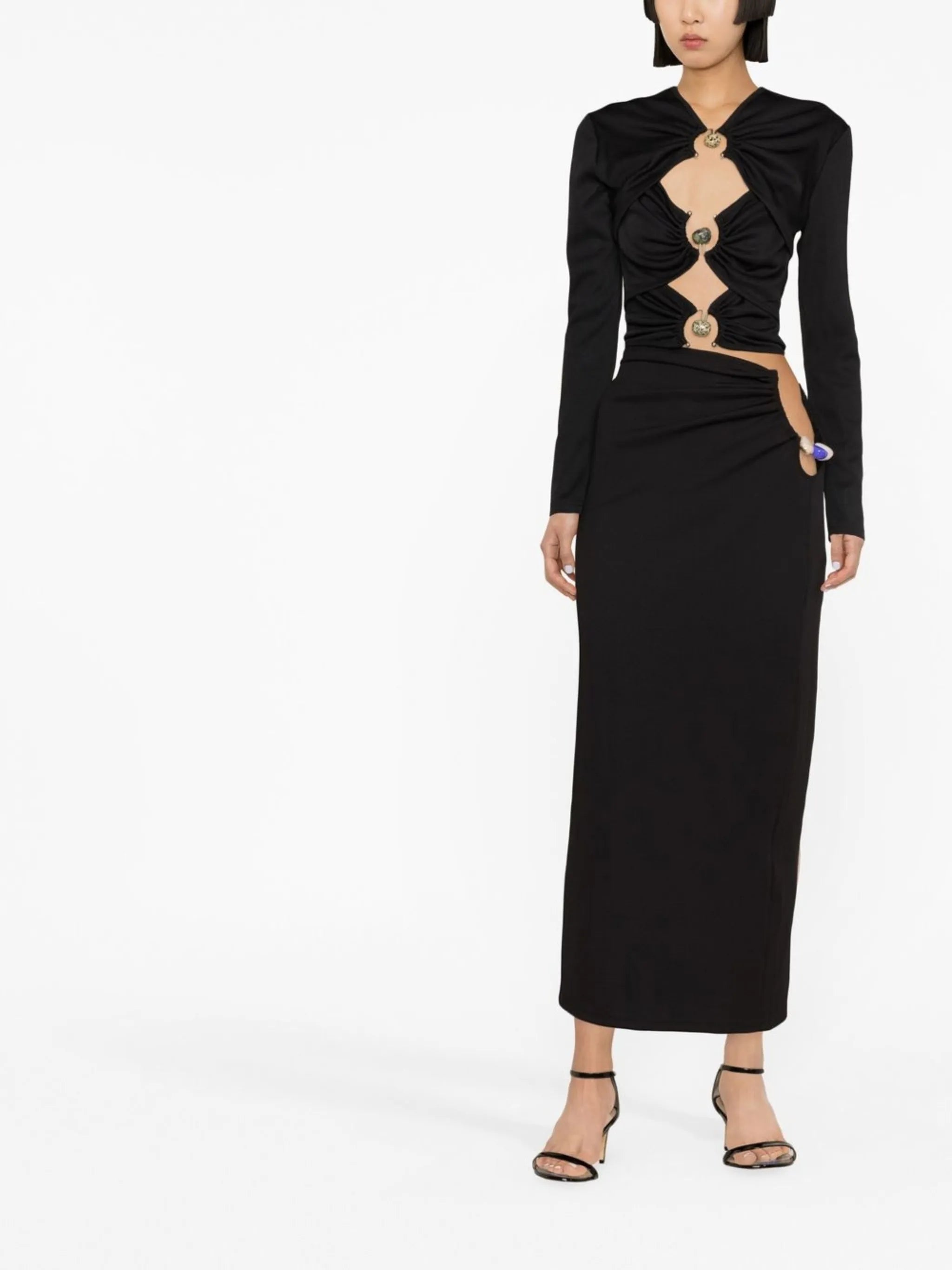 cut-out detail long-sleeve top