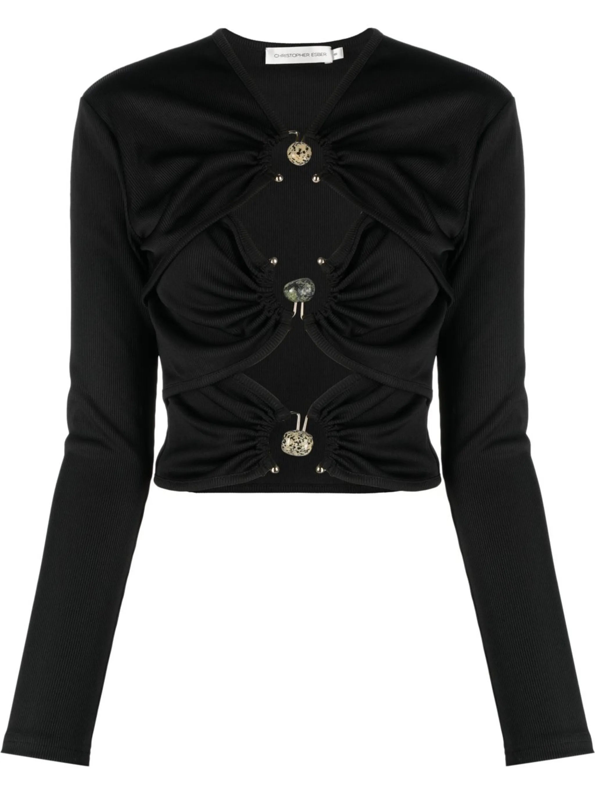 cut-out detail long-sleeve top