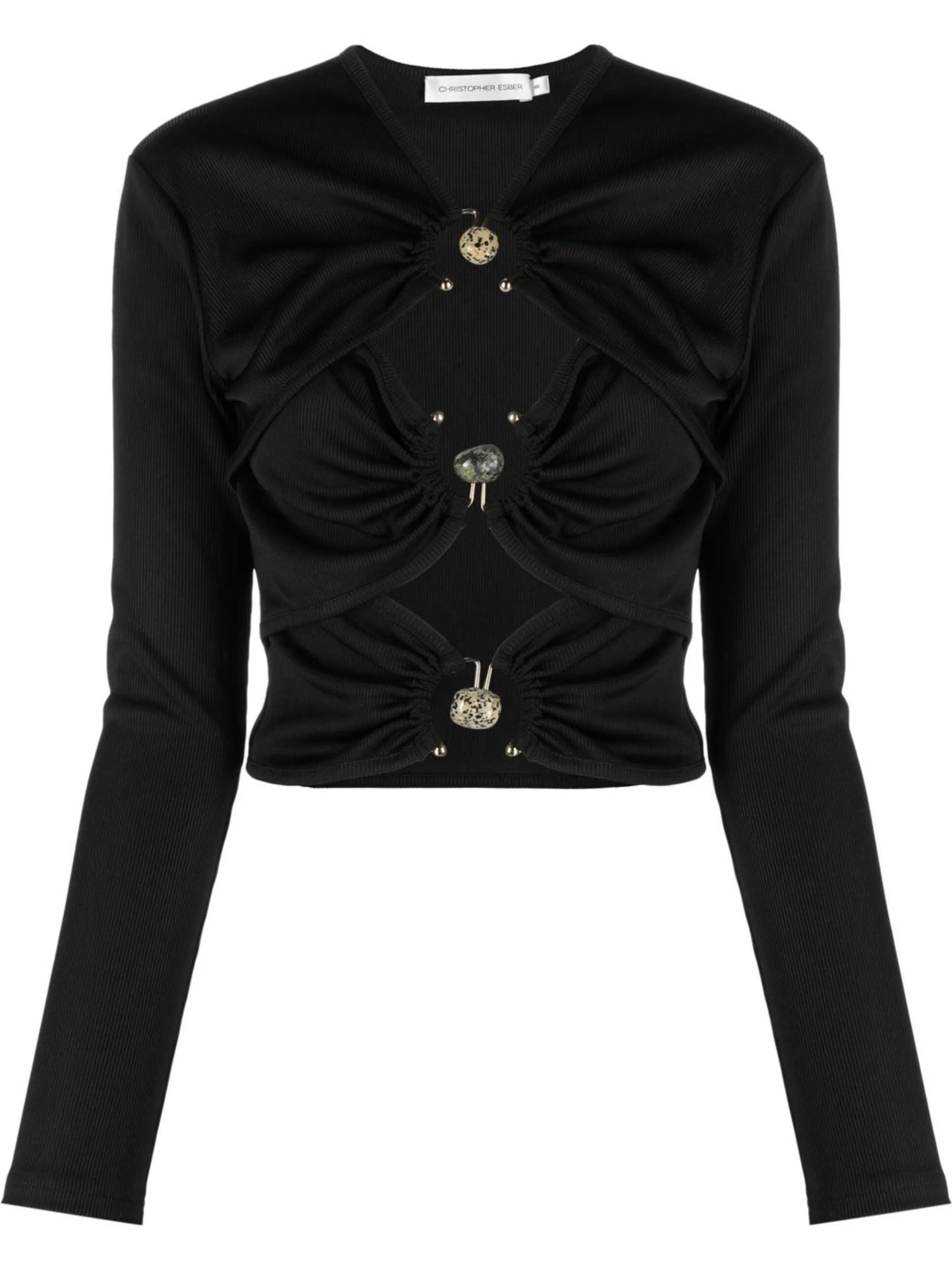 cut-out detail long-sleeve top