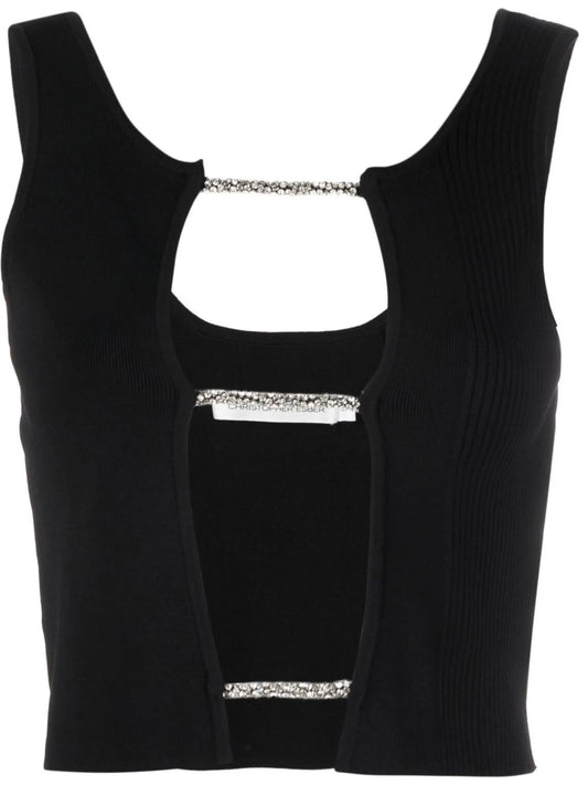 cut-out knitted tank top