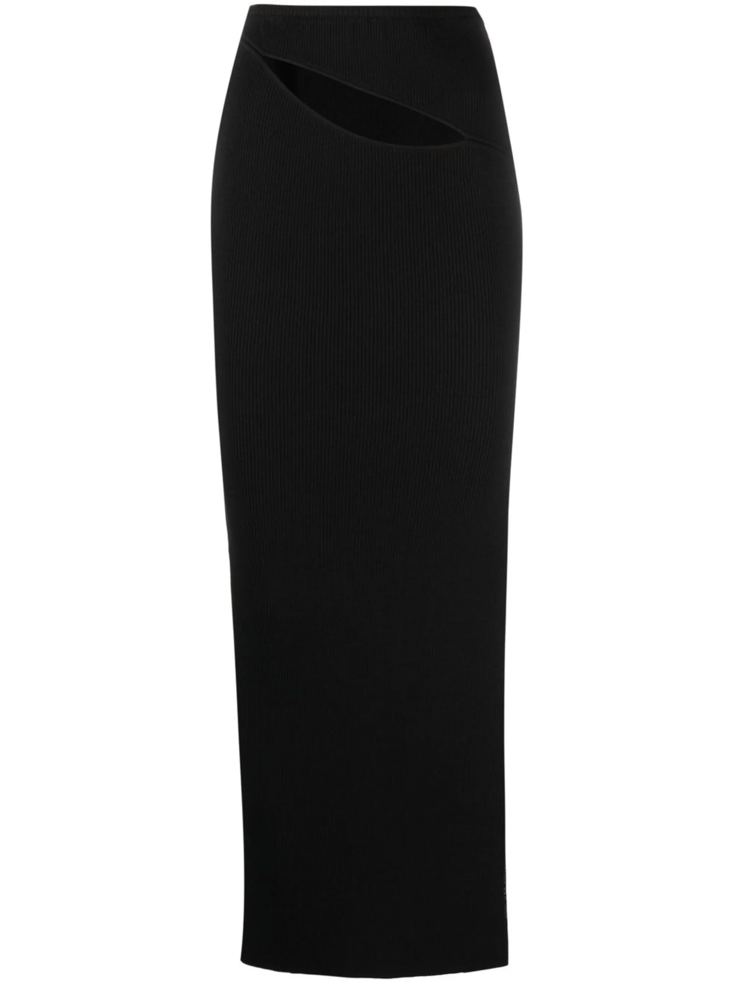 high-waisted slit-detail skirt