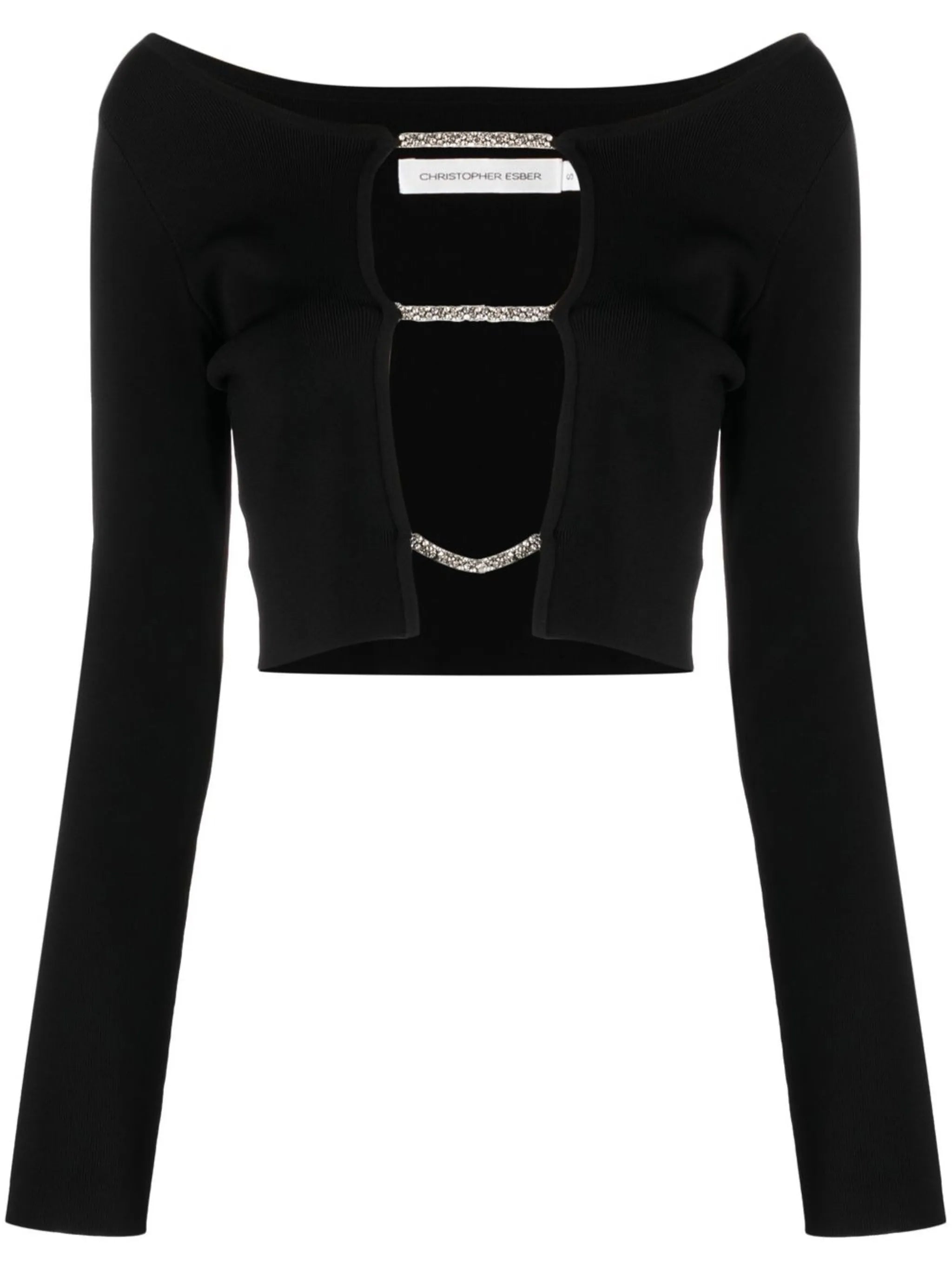 crystal-embellished strap-detail top