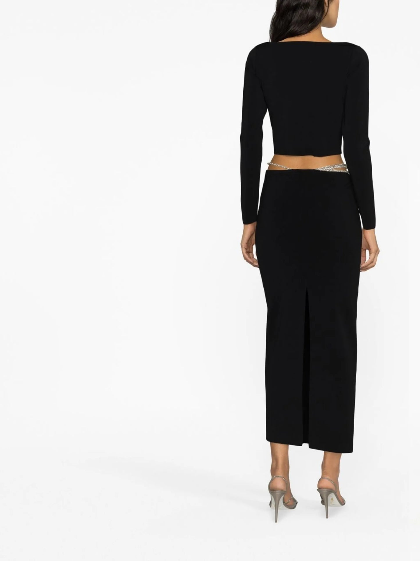 crystal-embellished strap-detail top