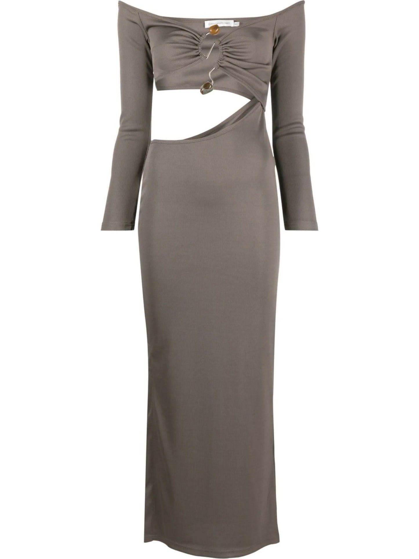 Distorted Quartz off-shoulder dress