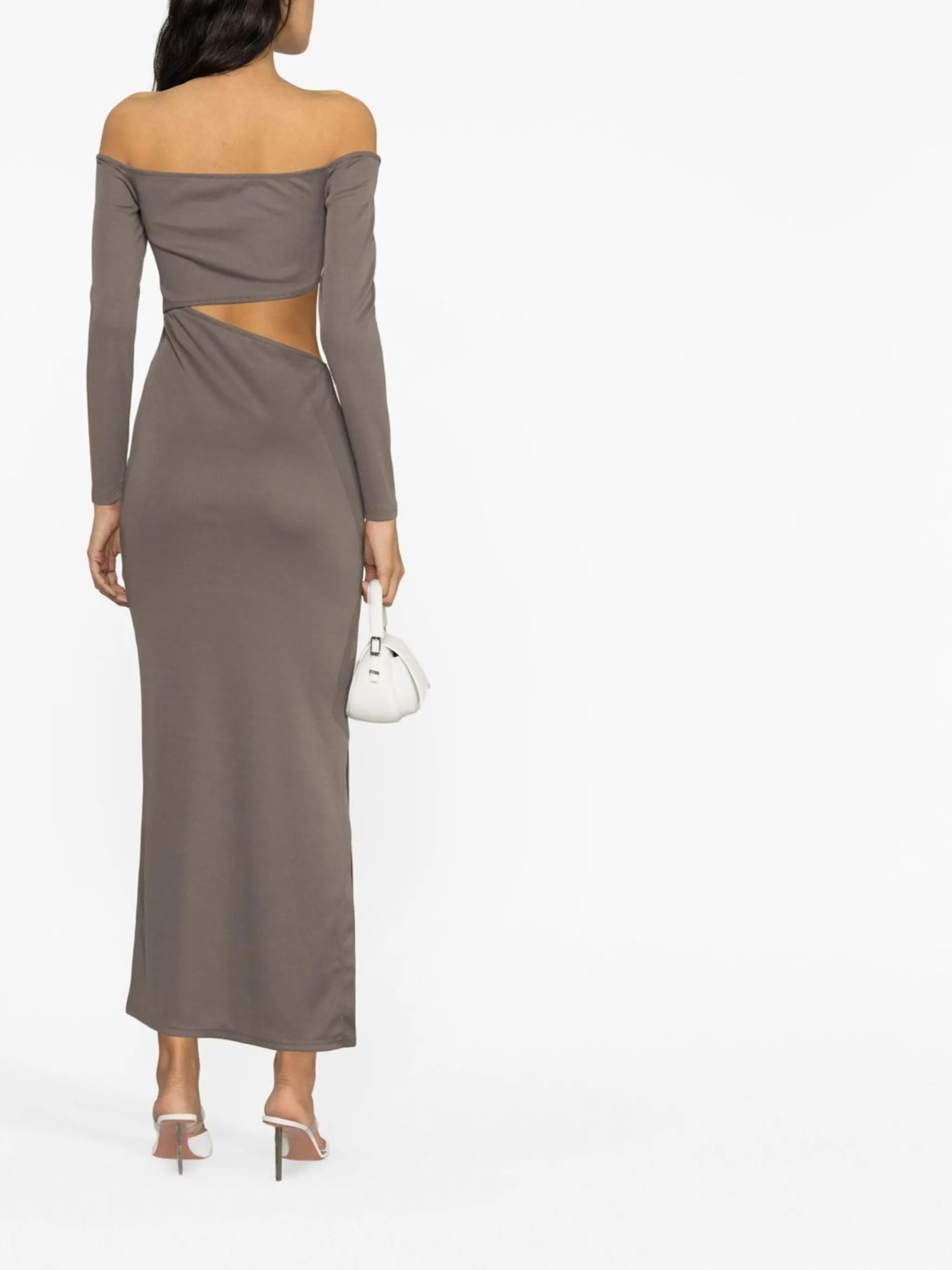Distorted Quartz off-shoulder dress