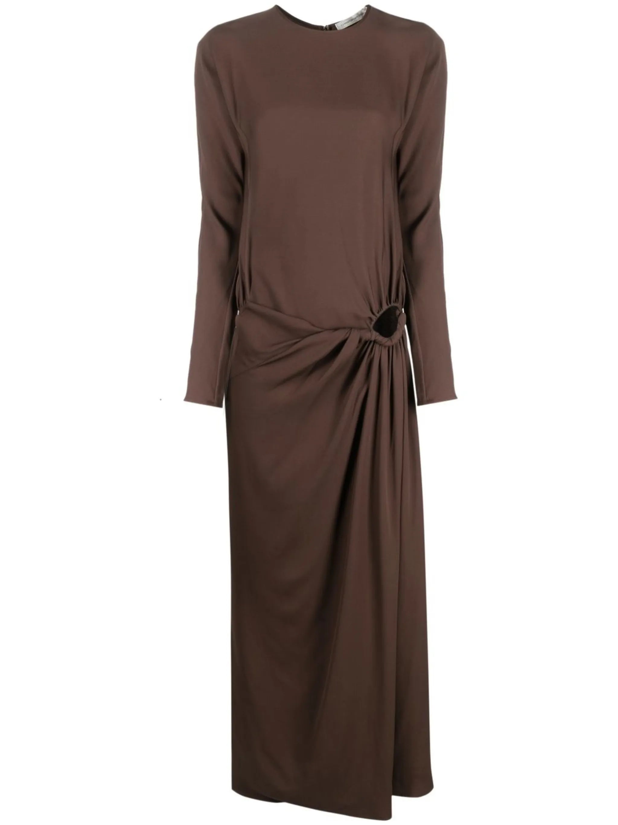 ruched-detail long-sleeved dress