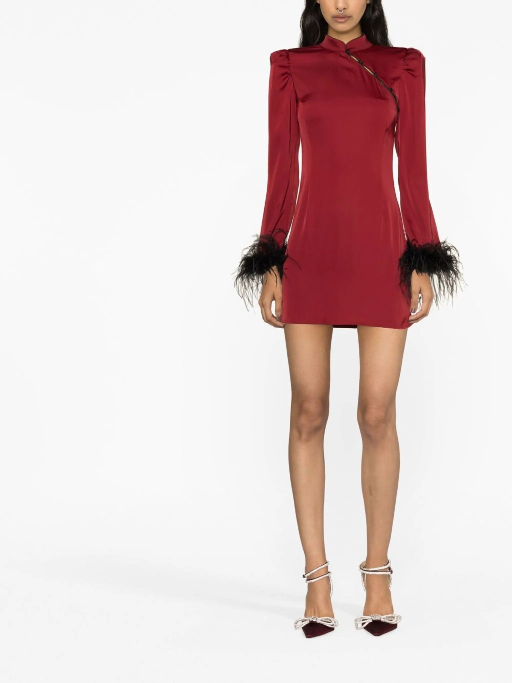 Limousine feather-trimmed dress