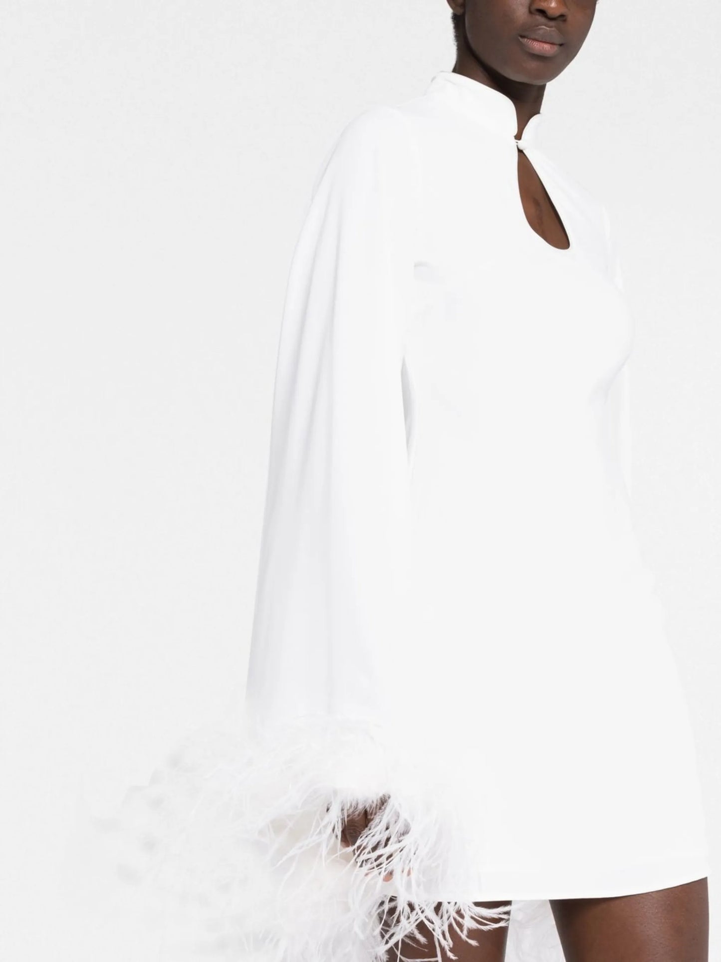 Genevieve feather-trimmed dress