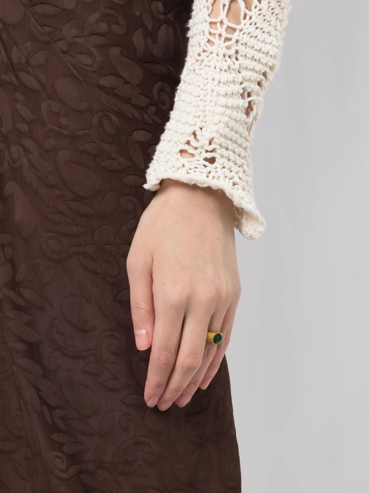 22kt yellow gold Roz jade ring