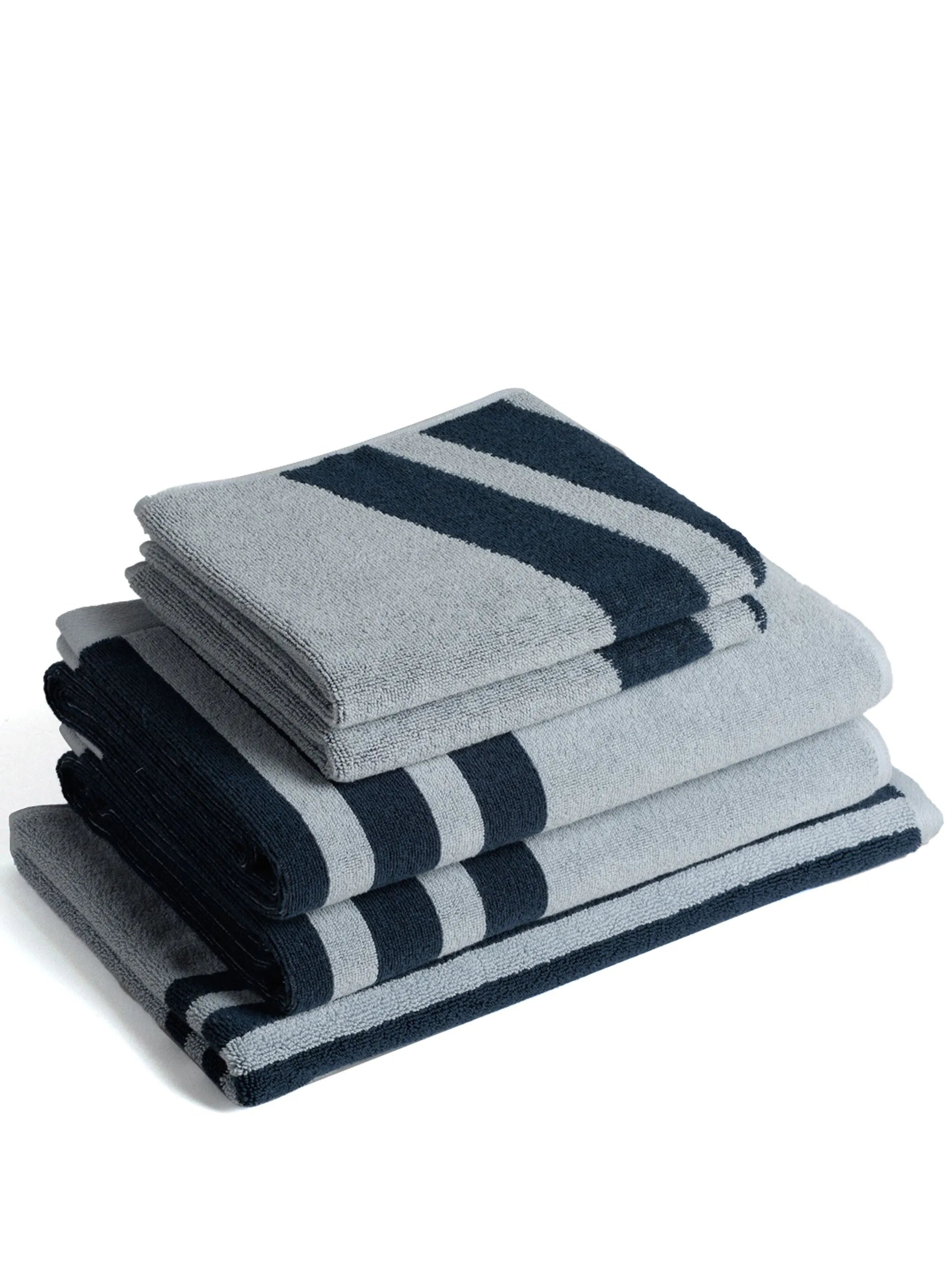 stripe-print organic cotton towel set