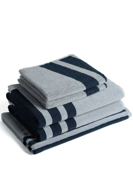 stripe-print organic cotton towel set