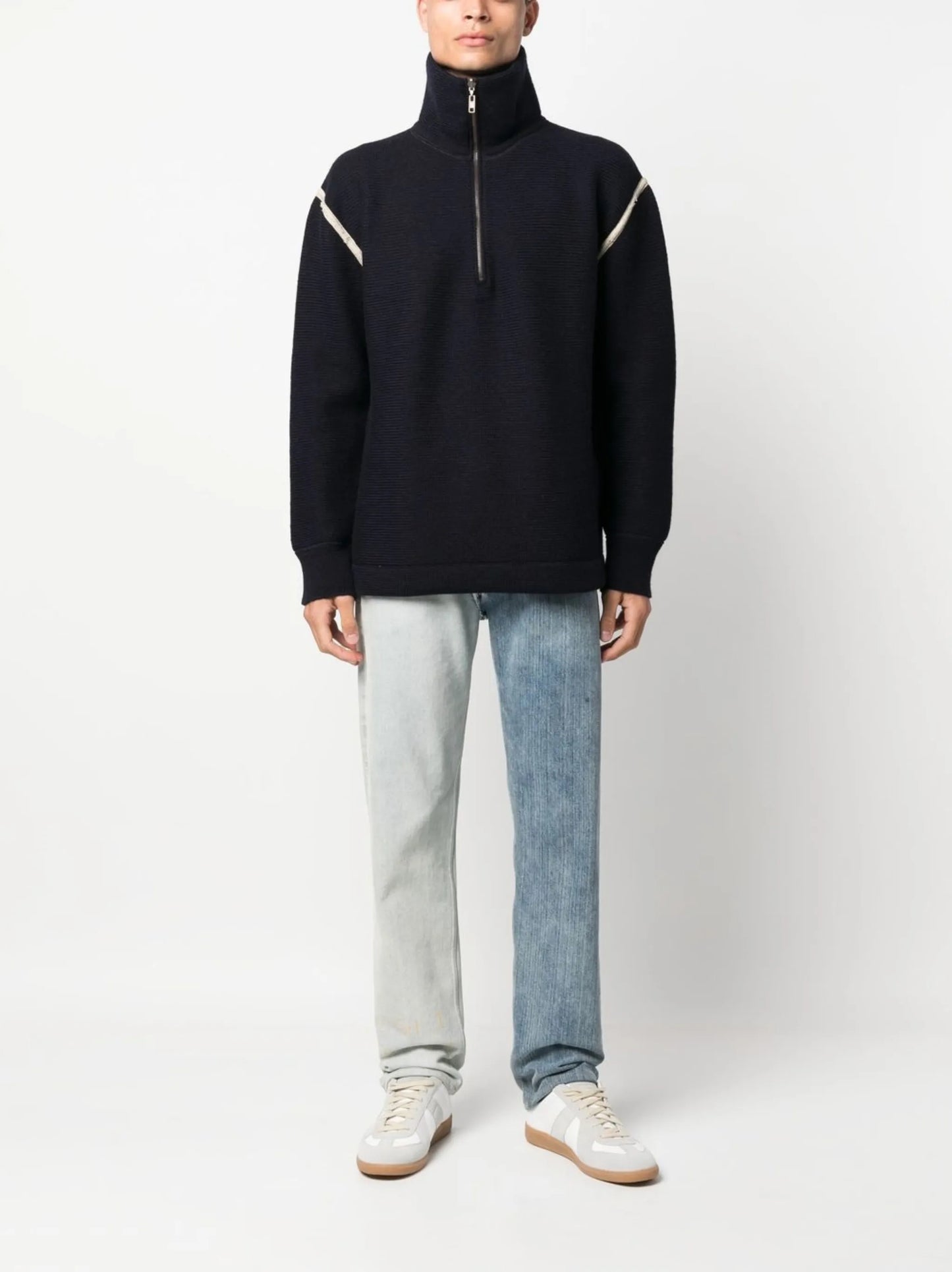 elbow-patch knitted jumper